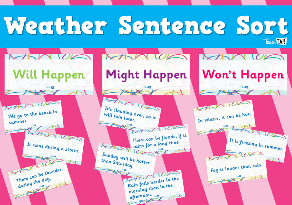 Weather Sentence Sort Teacher Resources and Classroom Games Teach