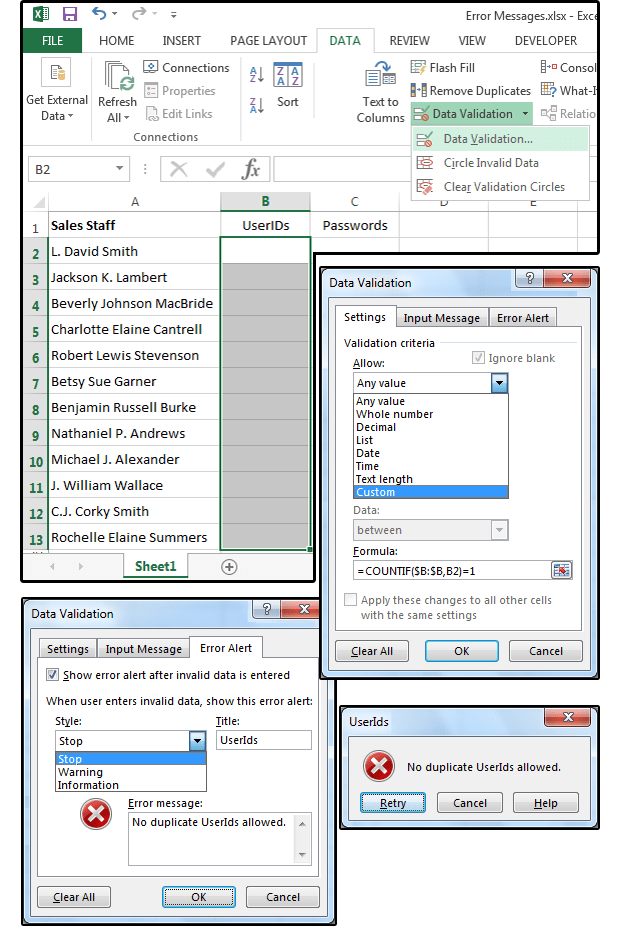 How to create custom Input & Error Messages In Excel PCWorld