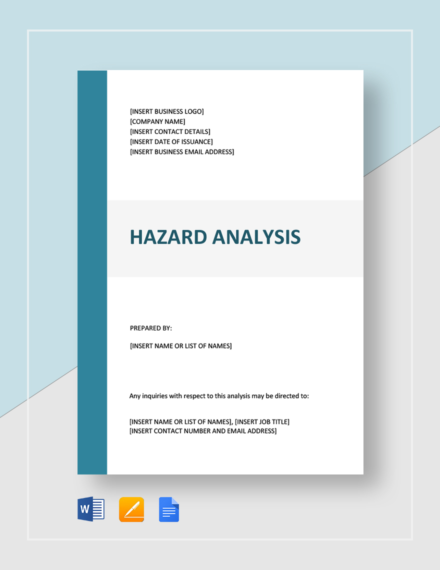Hazard Analysis Template in Pages, Word, Google Docs Download