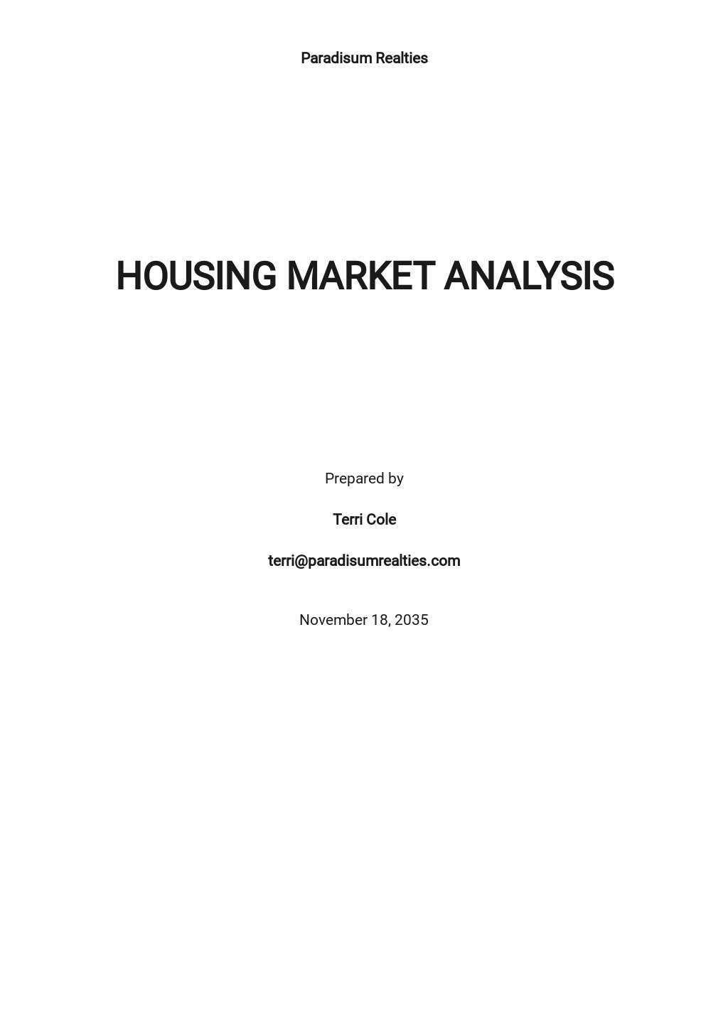 FREE Sample Real Estate Market Analysis Template in Google Docs, Word
