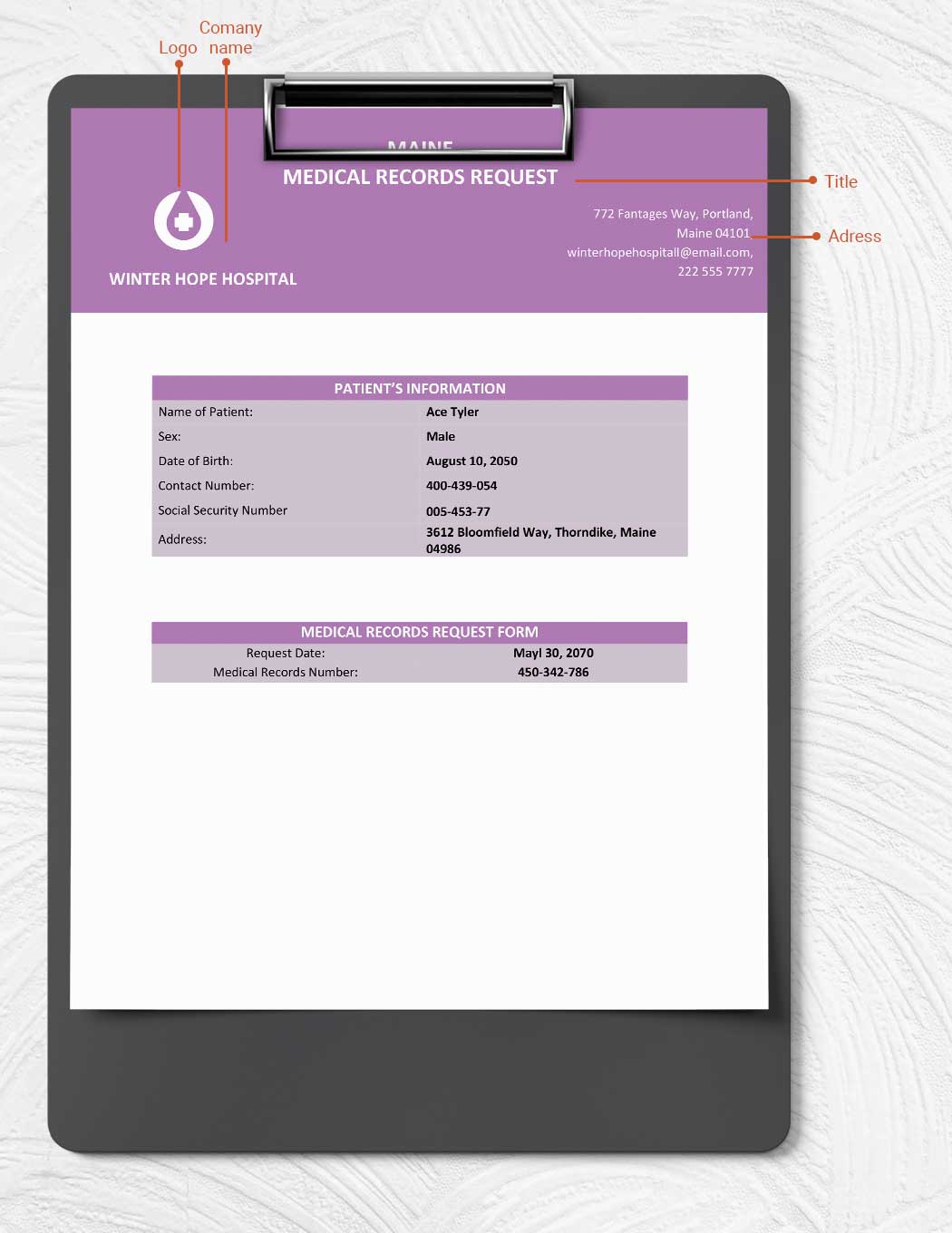 Maine Medical Records Request Template in Word, Google Docs Download