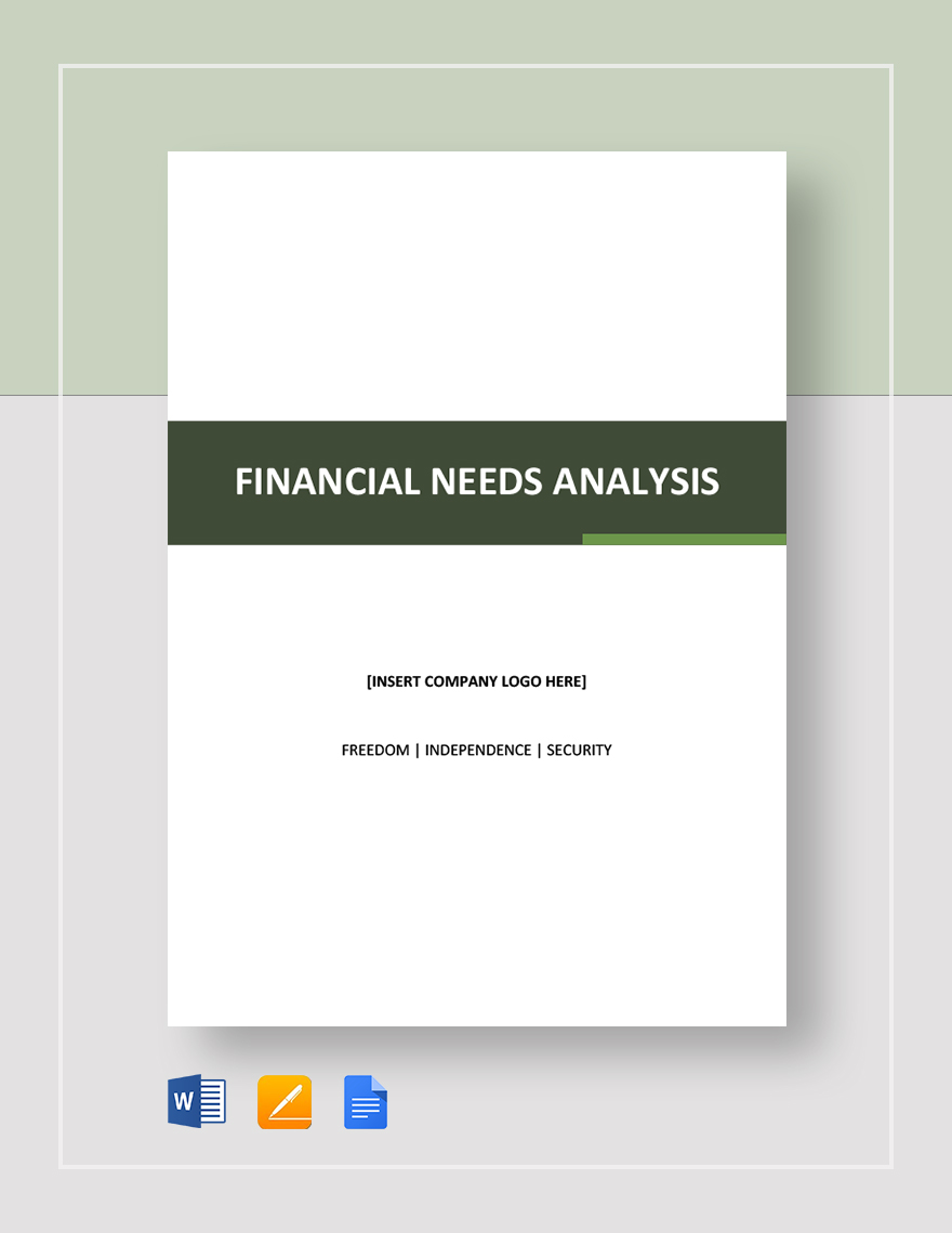 Financial Needs Analysis Template Google Docs, Word, Apple Pages