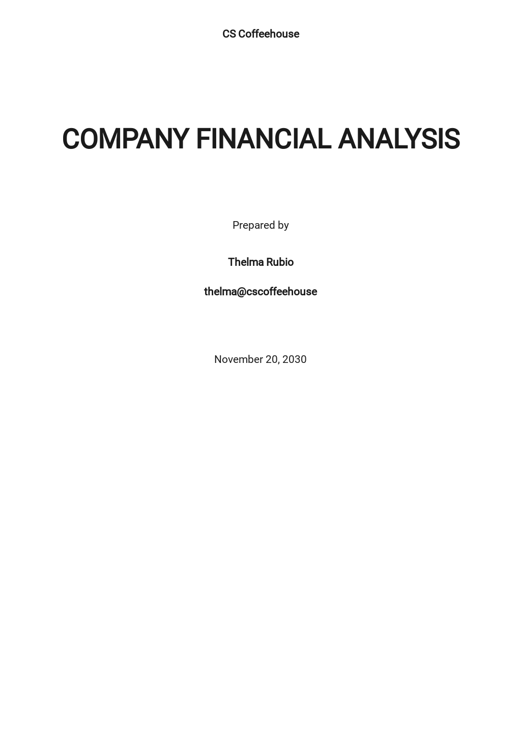 FREE Financial Analysis Template in PDF