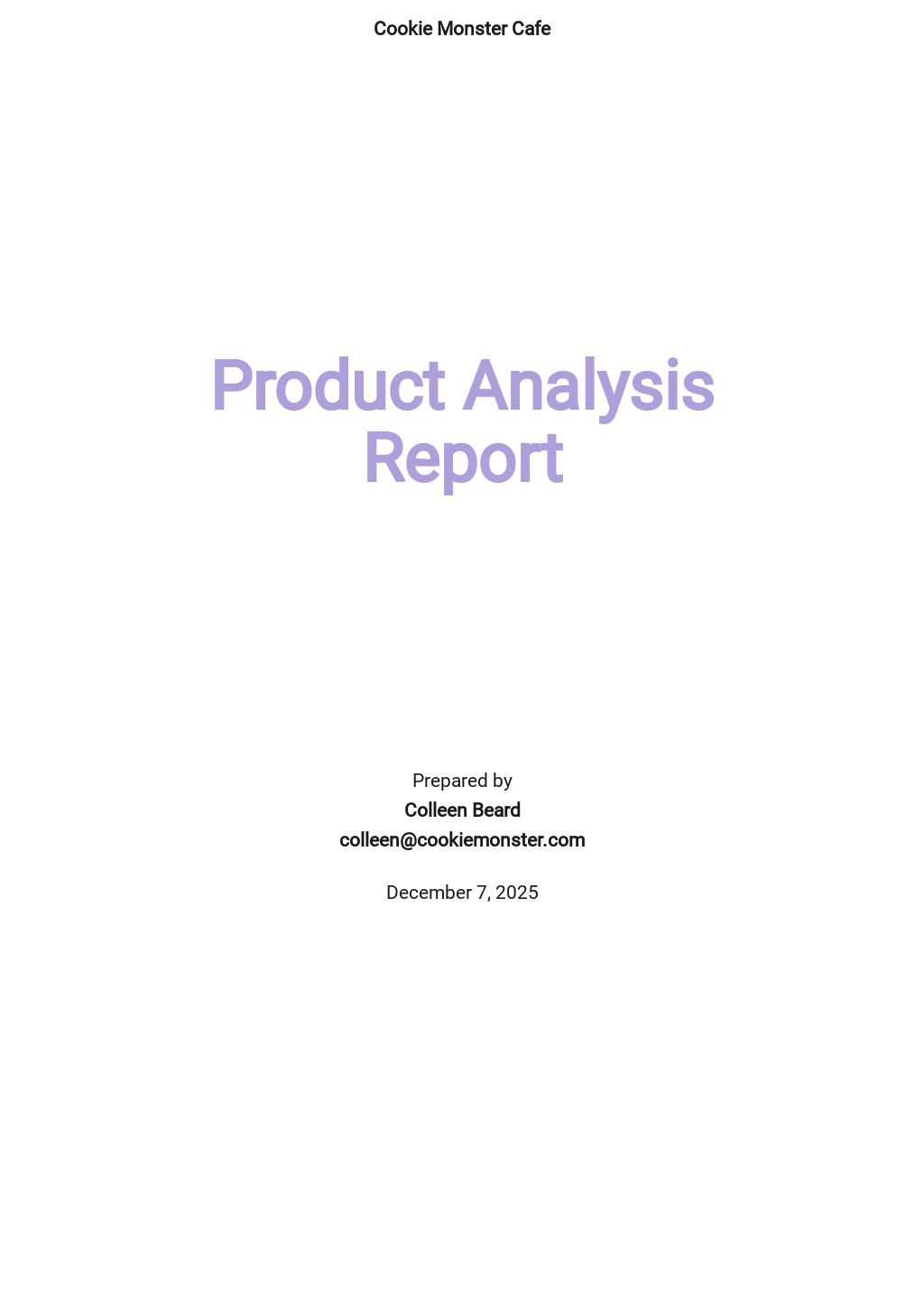 Product Analysis Report Template in Google Docs, Word