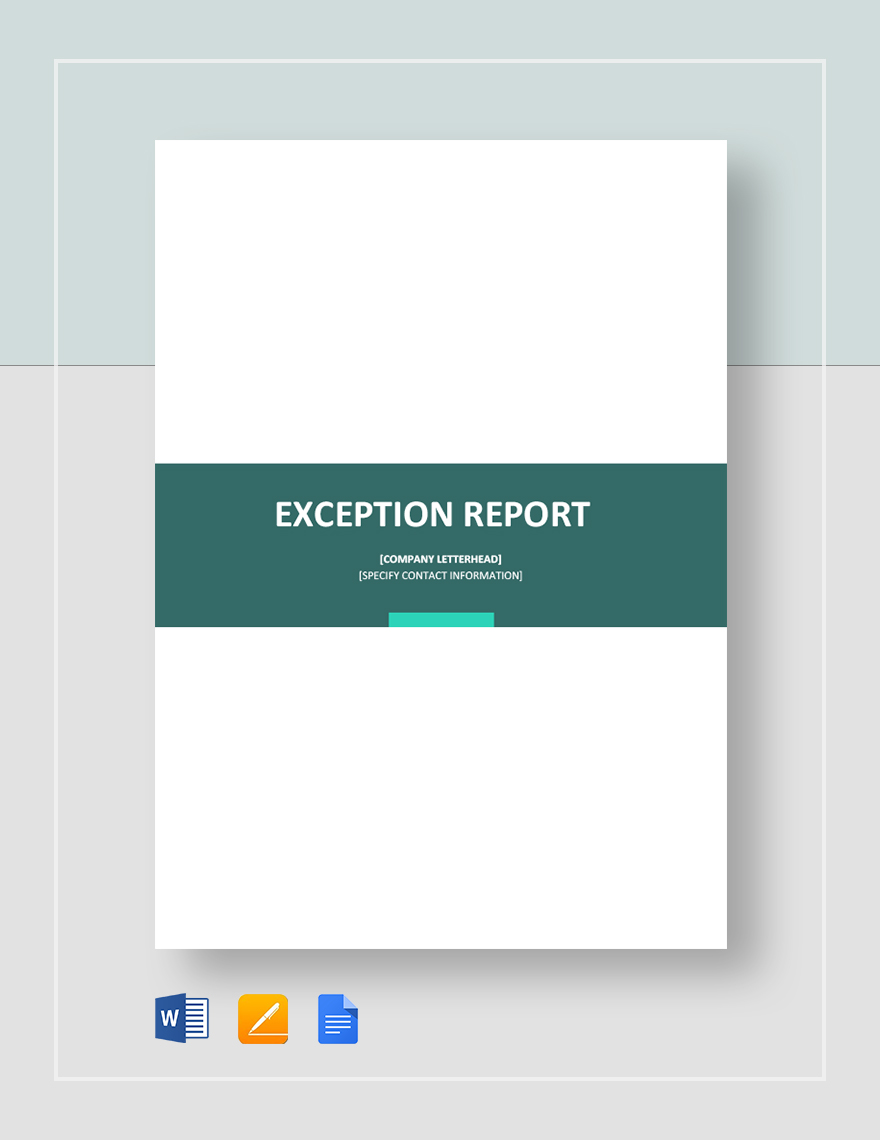 Exception Report Template in Word, Pages, Google Docs Download