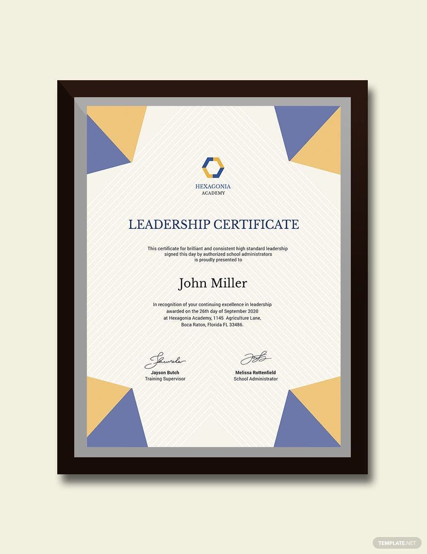 Leadership Certificate Template