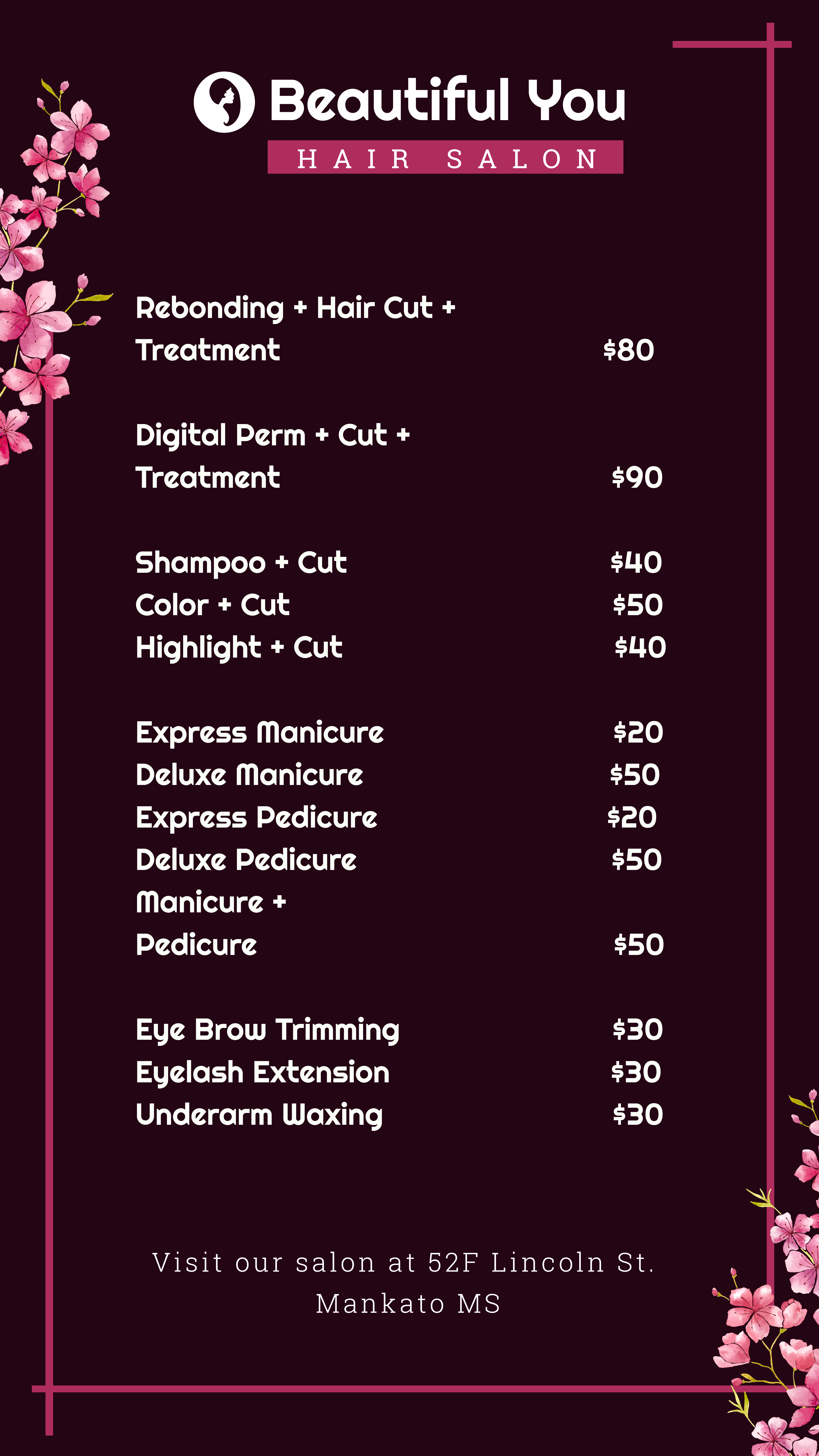 Free Price List Digital Signage Template in Adobe Adobe