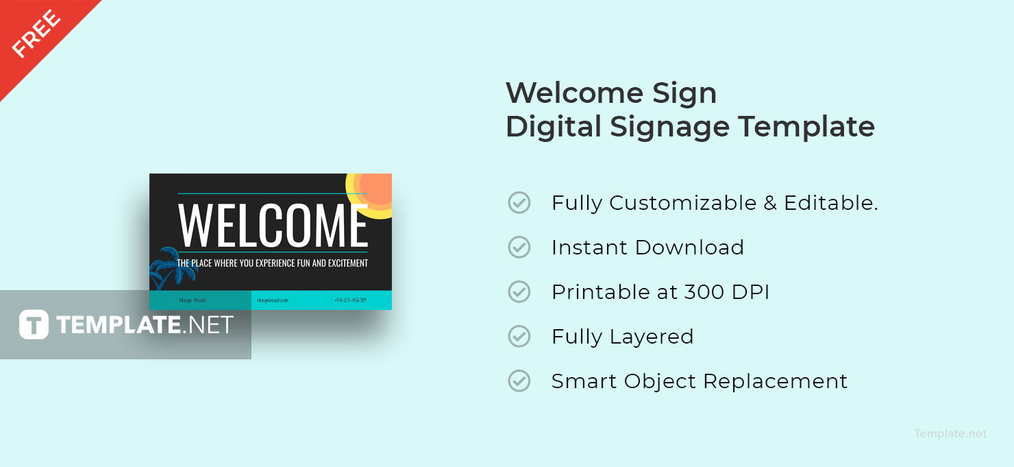 Free Sign Digital Signage Template in Adobe Adobe