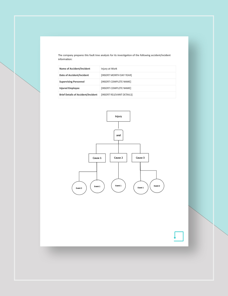 Fault Tree Analysis Example Template in Google Docs, Pages, Word