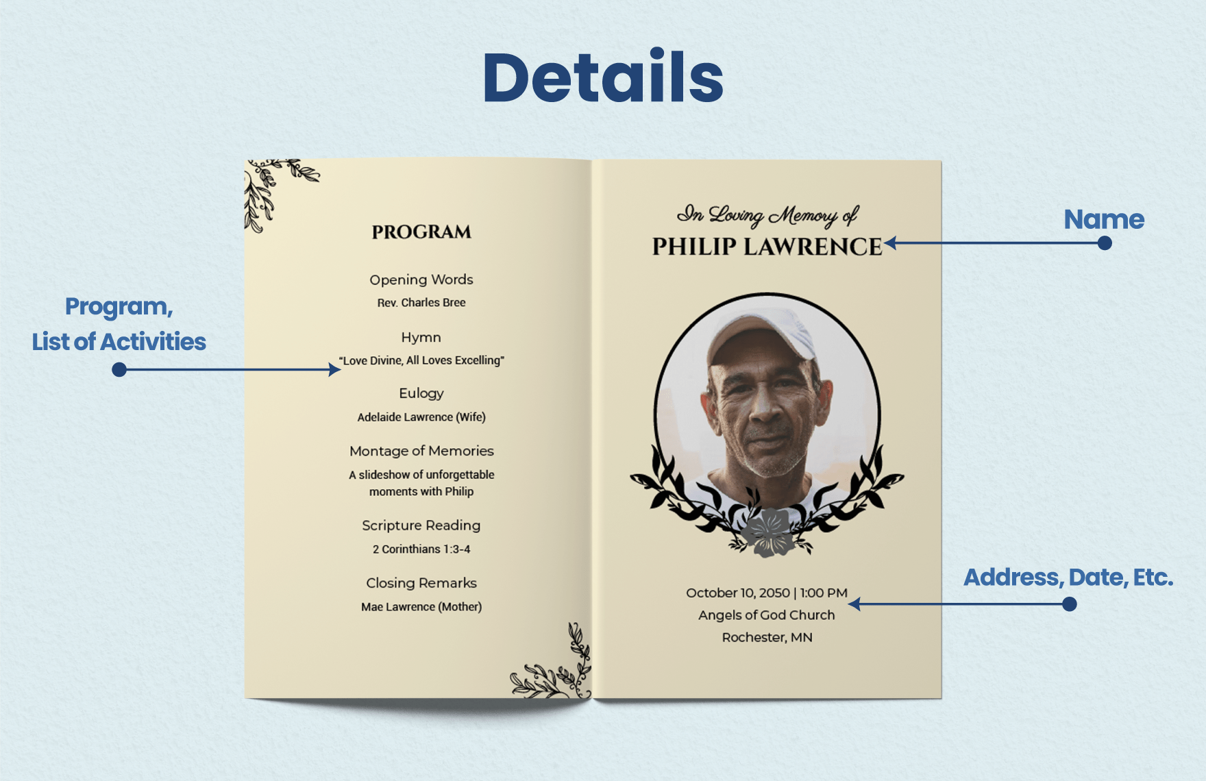 Eulogy Obituary Template in Word, Illustrator, PSD Download
