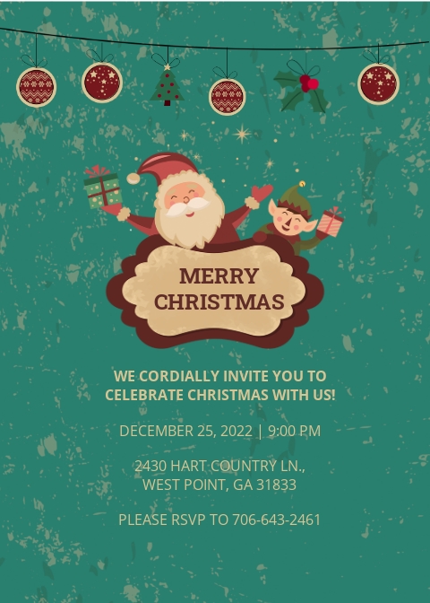 Christmas Invitation Templates 2022 Free Christmas Invitation Template - Word, Outlook, Apple Pages, Psd, Publisher | Template.net
