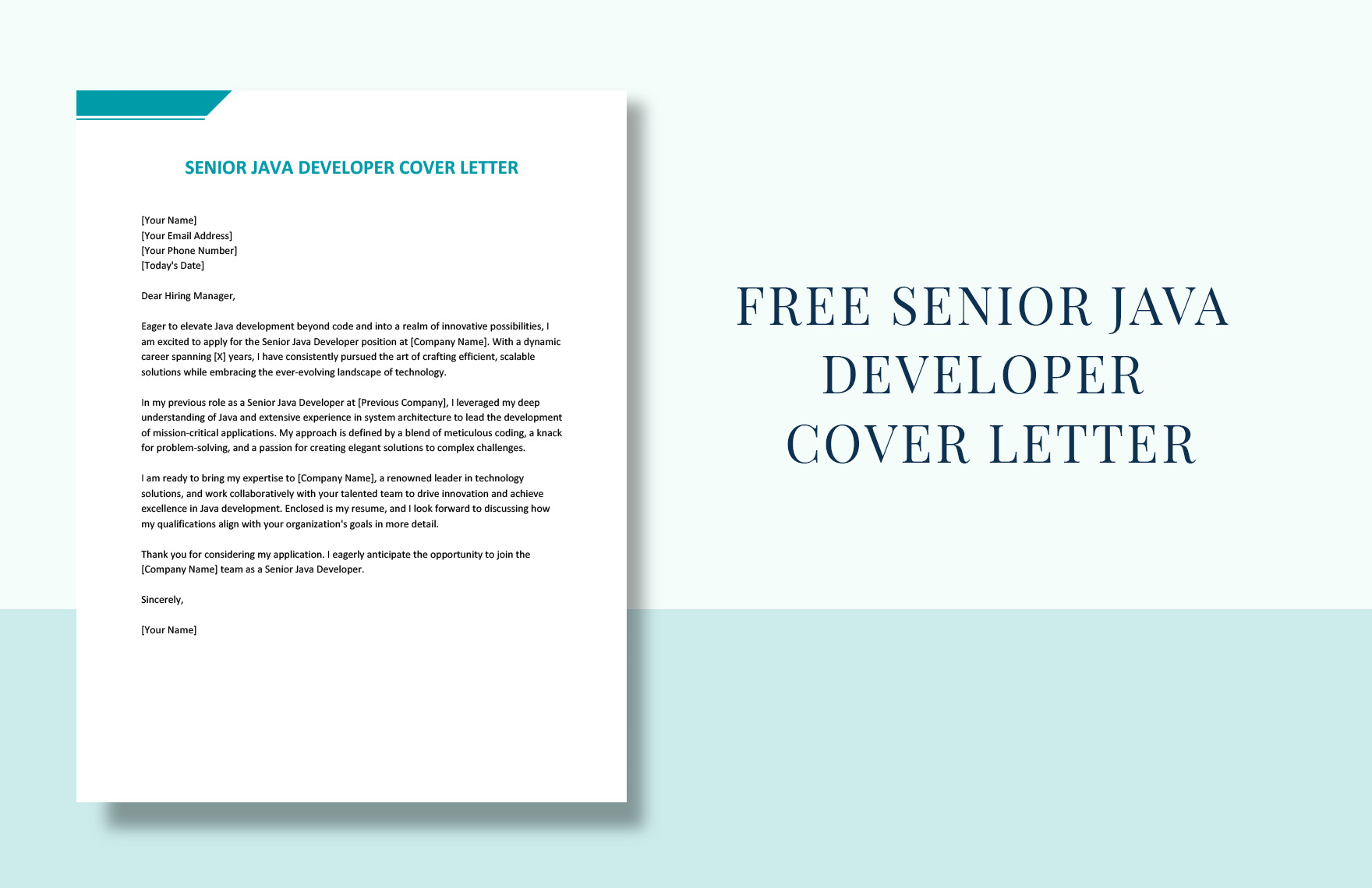 Senior Java Developer Cover Letter in Word, Google Docs Download