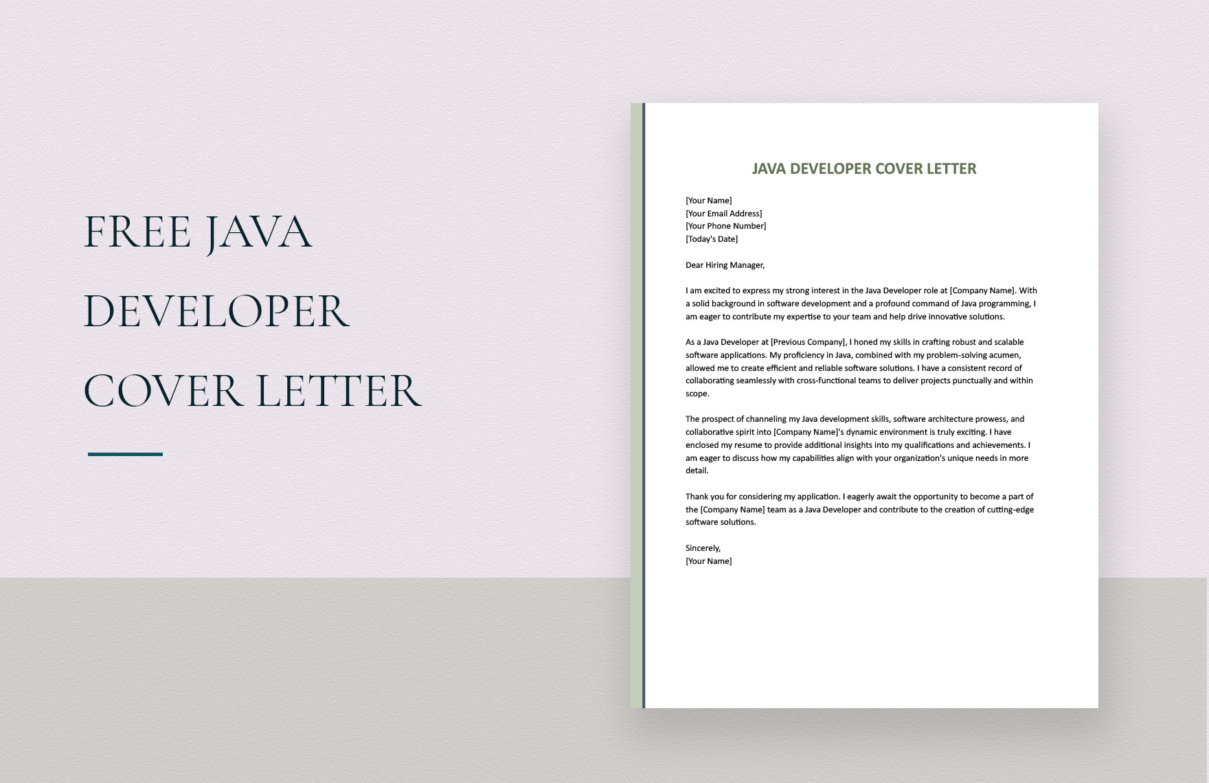 Java Developer Cover Letter in Word, Google Docs Download
