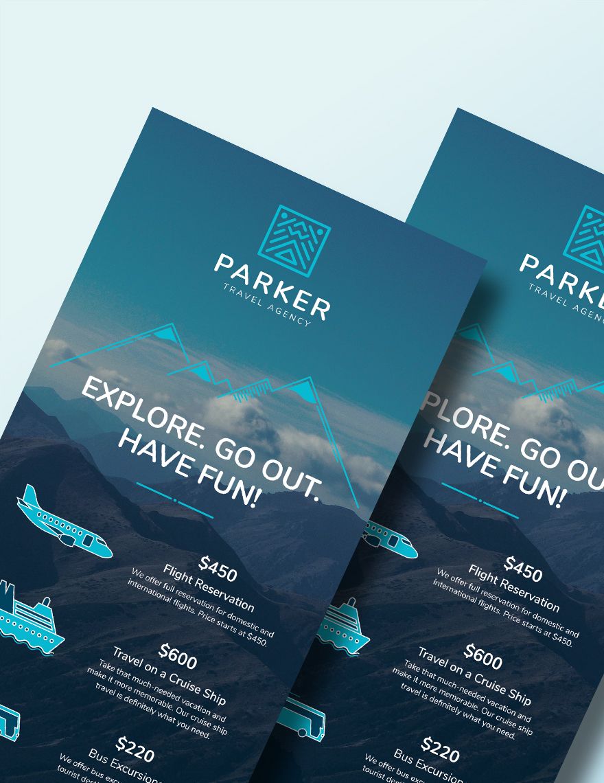 Travel Agency Rack Card Template in InDesign, Word, PSD, Illustrator