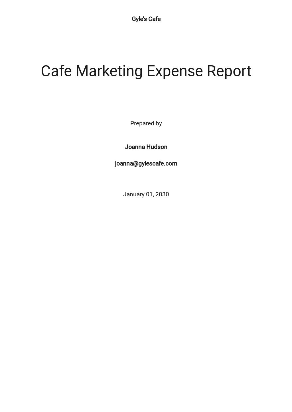 Sample Monthly Expense Letter