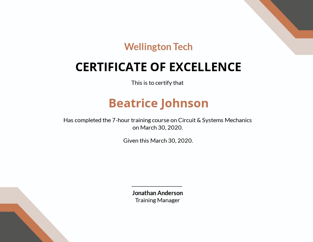 Company Training Certificate Template Google Docs, Illustrator