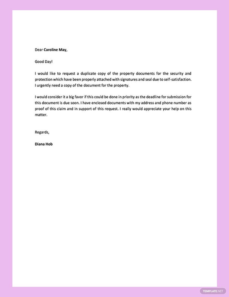 Contract Request Letter Template in Word, Google Docs, Pages, PDF