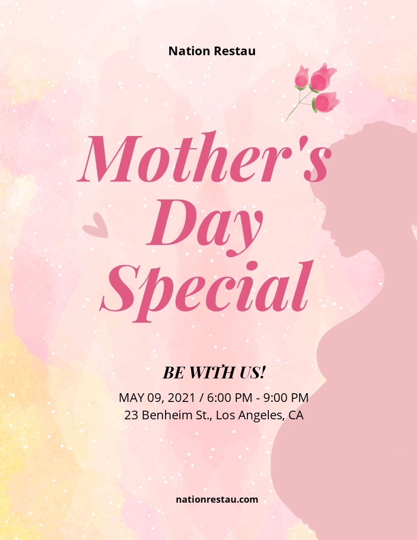 Mother's Day Celebration Flyer Template in Illustrator, Word, Apple