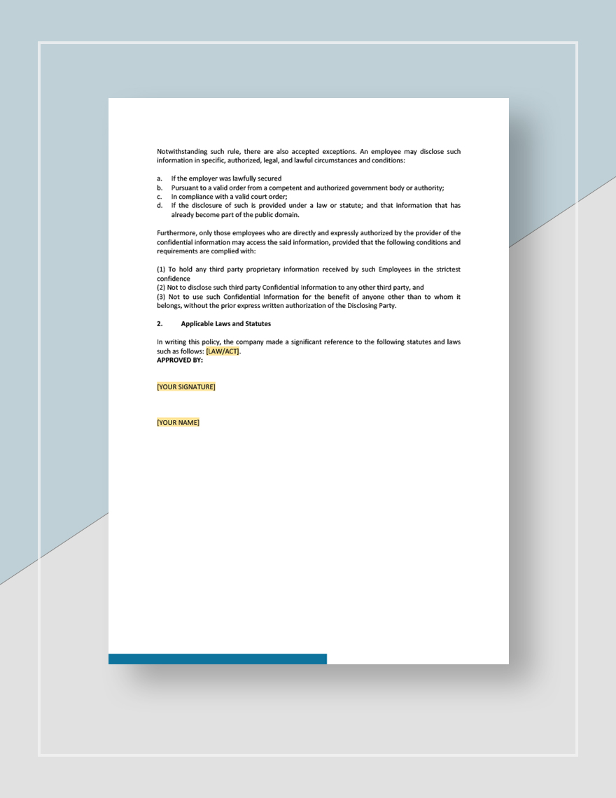 Privacy And Employee Monitoring Policy Template in Google Docs, Word