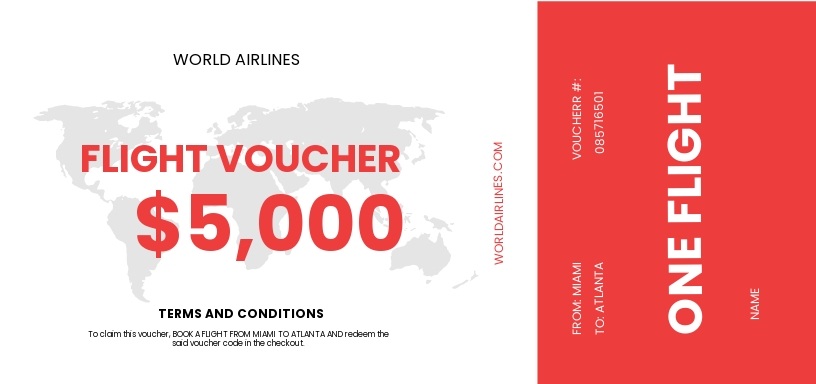 Flight Ticket Voucher Template [Free JPG] Illustrator, Word, Apple