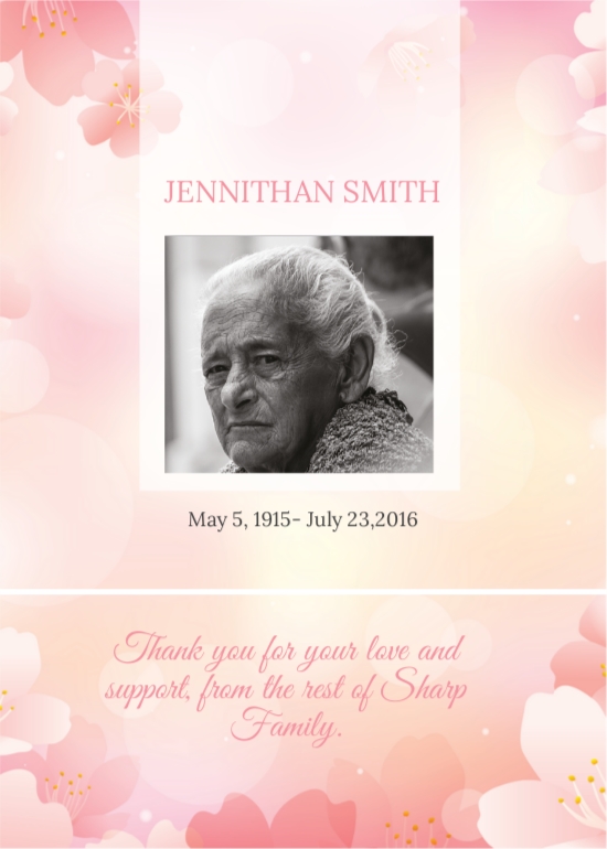 Free Cardinal Funeral Thank You Note Card Template Google Docs