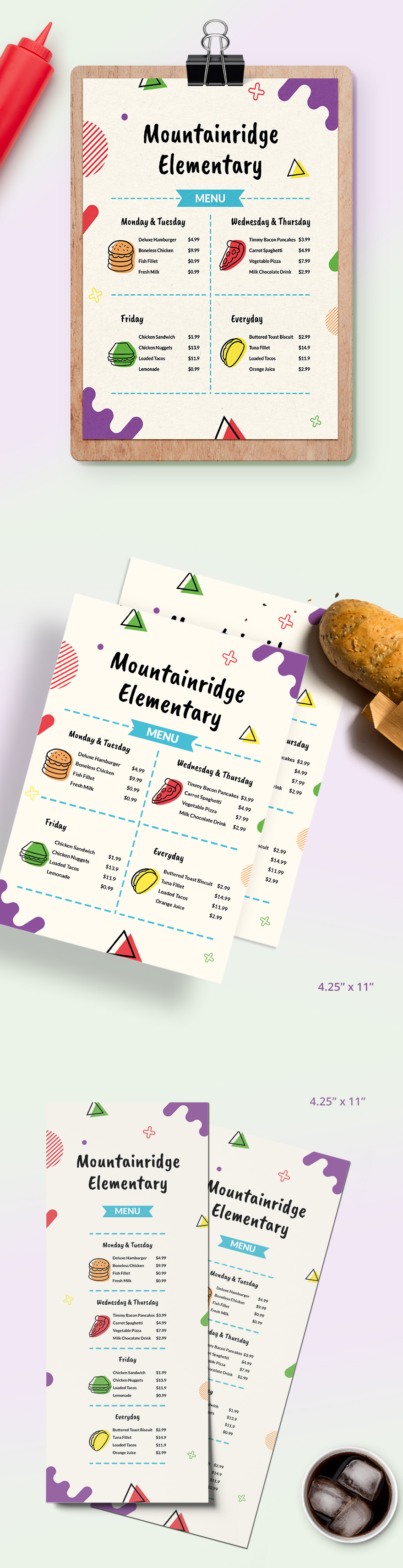 School Menu Templates 22+ Designs, Free Downloads
