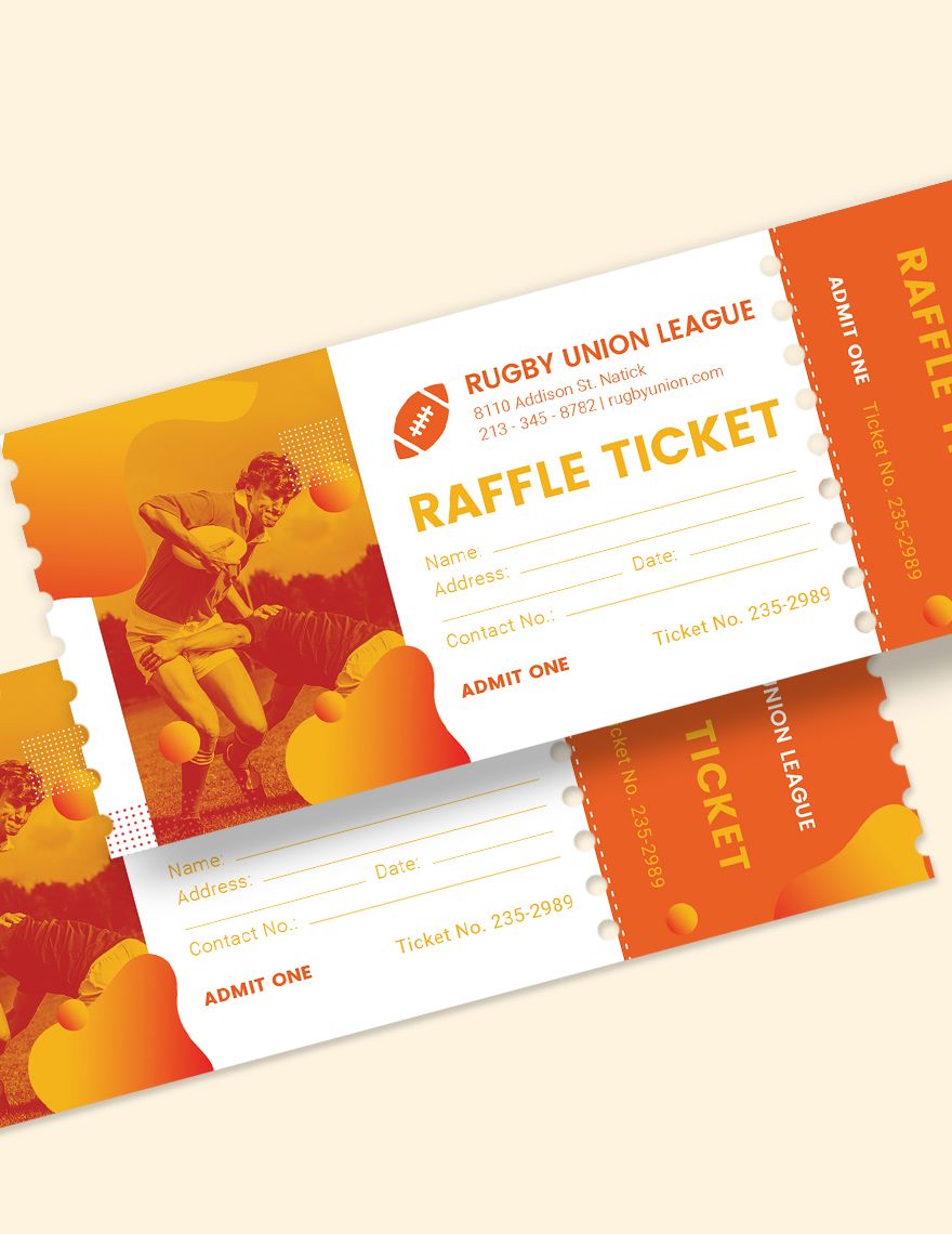 Rugby Raffle Ticket Template in Publisher, Pages, Illustrator, PSD