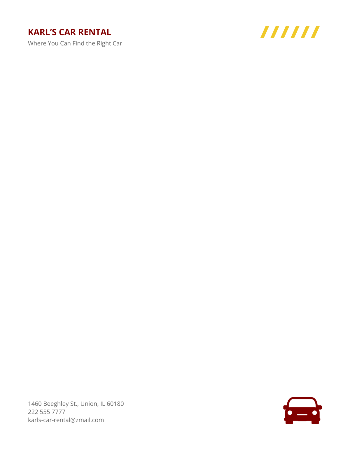 Car Rental Letterhead Template Edit Online & Download Example