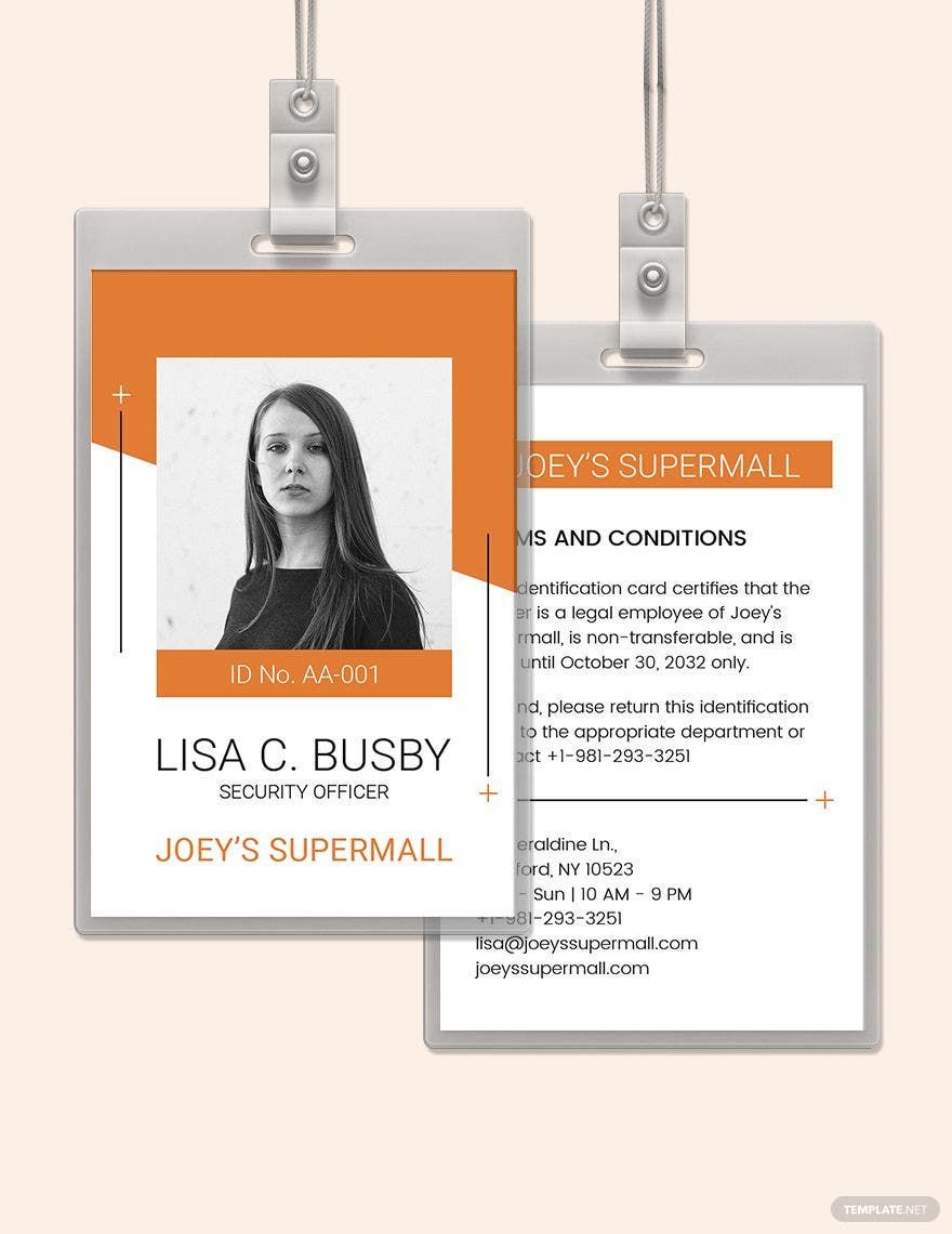 Security Guard ID Card Template in Illustrator, Word, Pages, Publisher