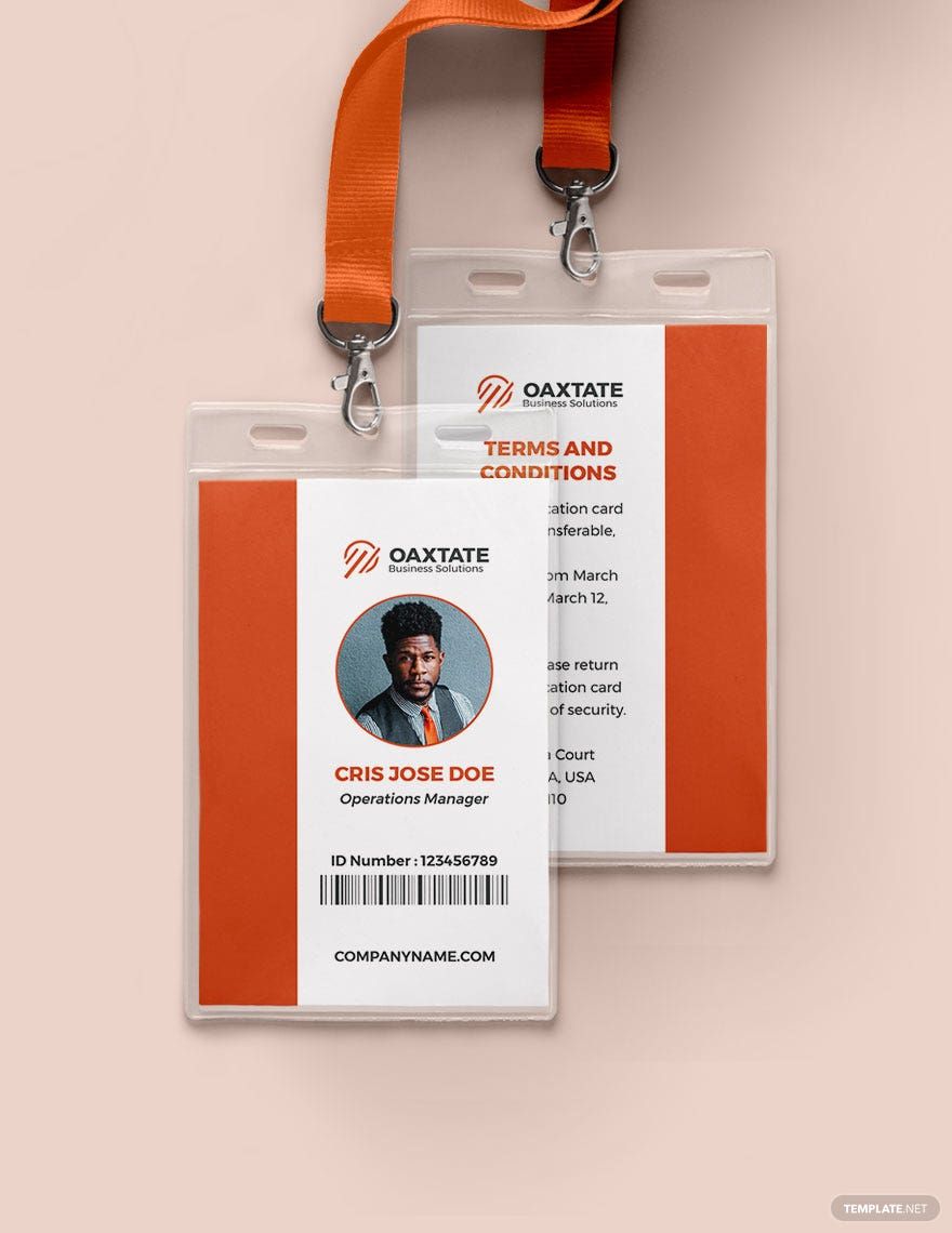 Simple Department ID Card Template in Word, Pages, Illustrator, PSD