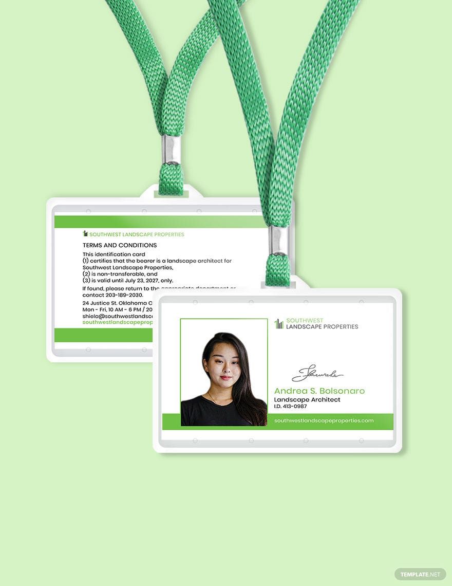Landscape ID Card Template in MS Word, Illustrator, Pages, Publisher, Portable