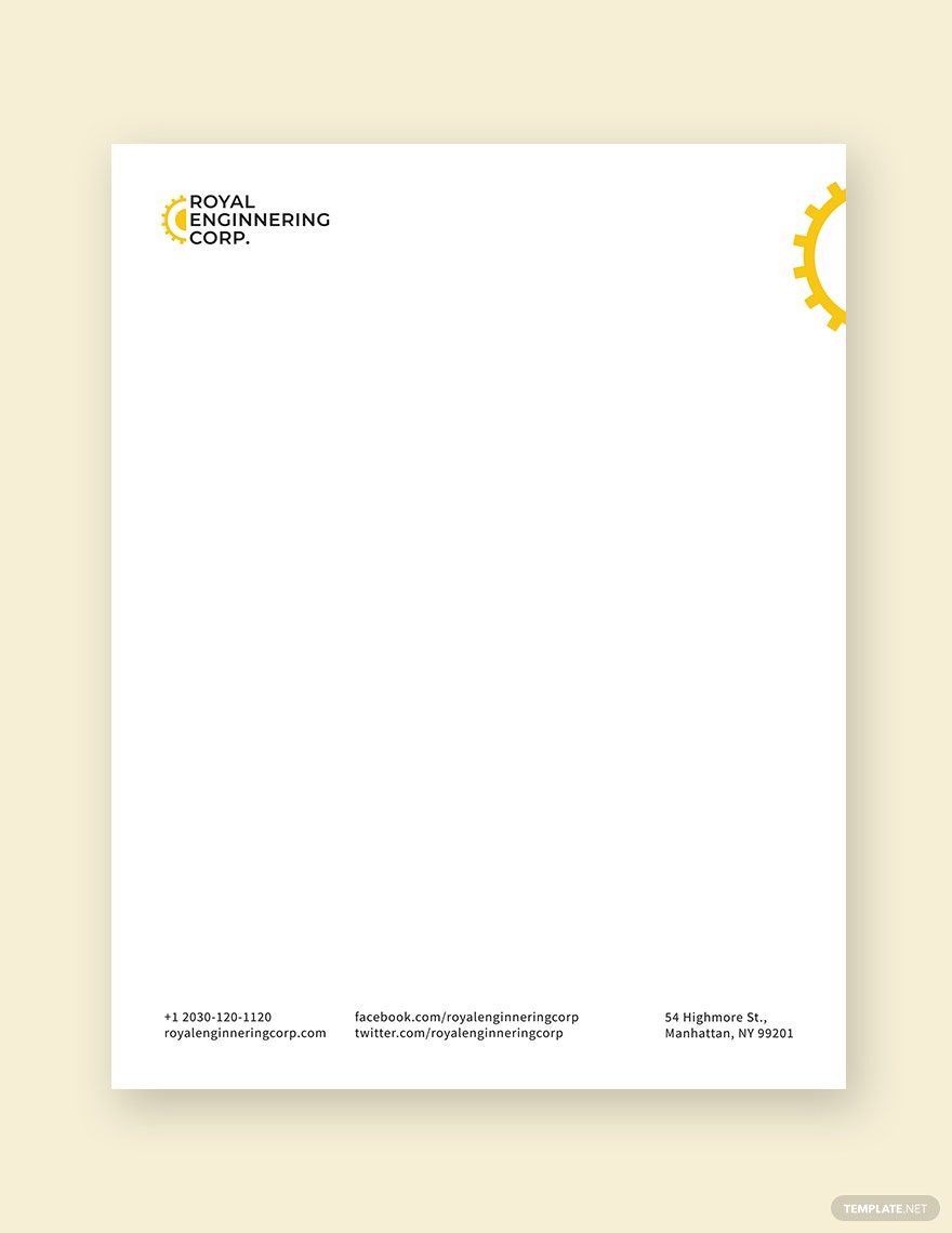 Engineering Letterhead Template in PSD, InDesign, Pages, Word