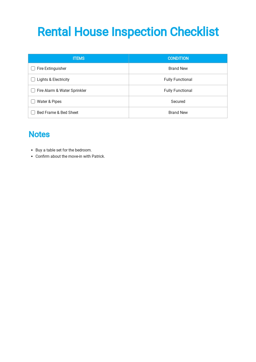FREE Rental Checklist Templates in PDF