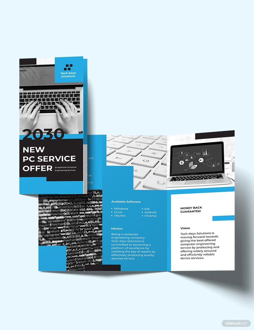 Computer Engineering TriFold Brochure Template in InDesign, Word