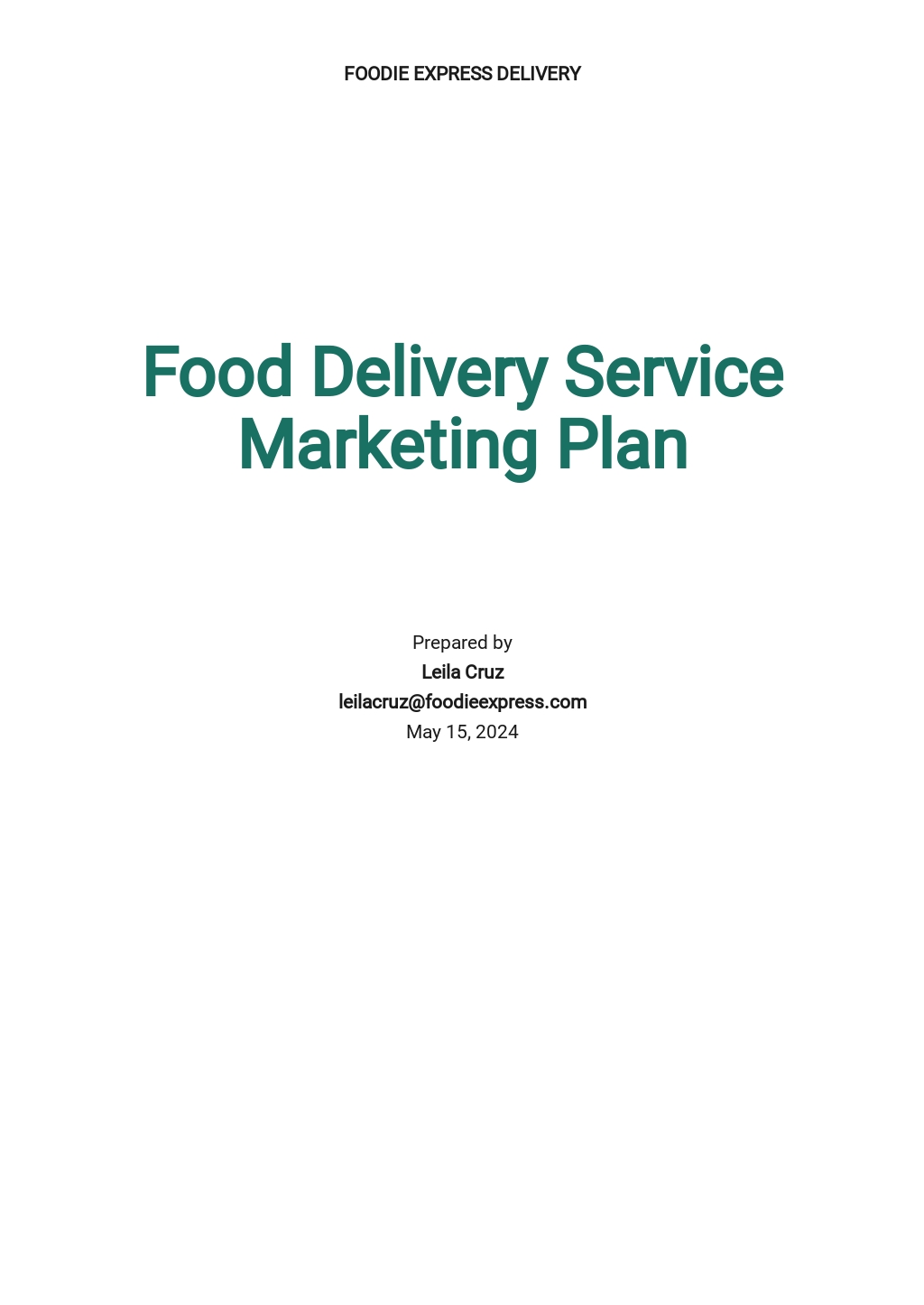 food delivery service pdf