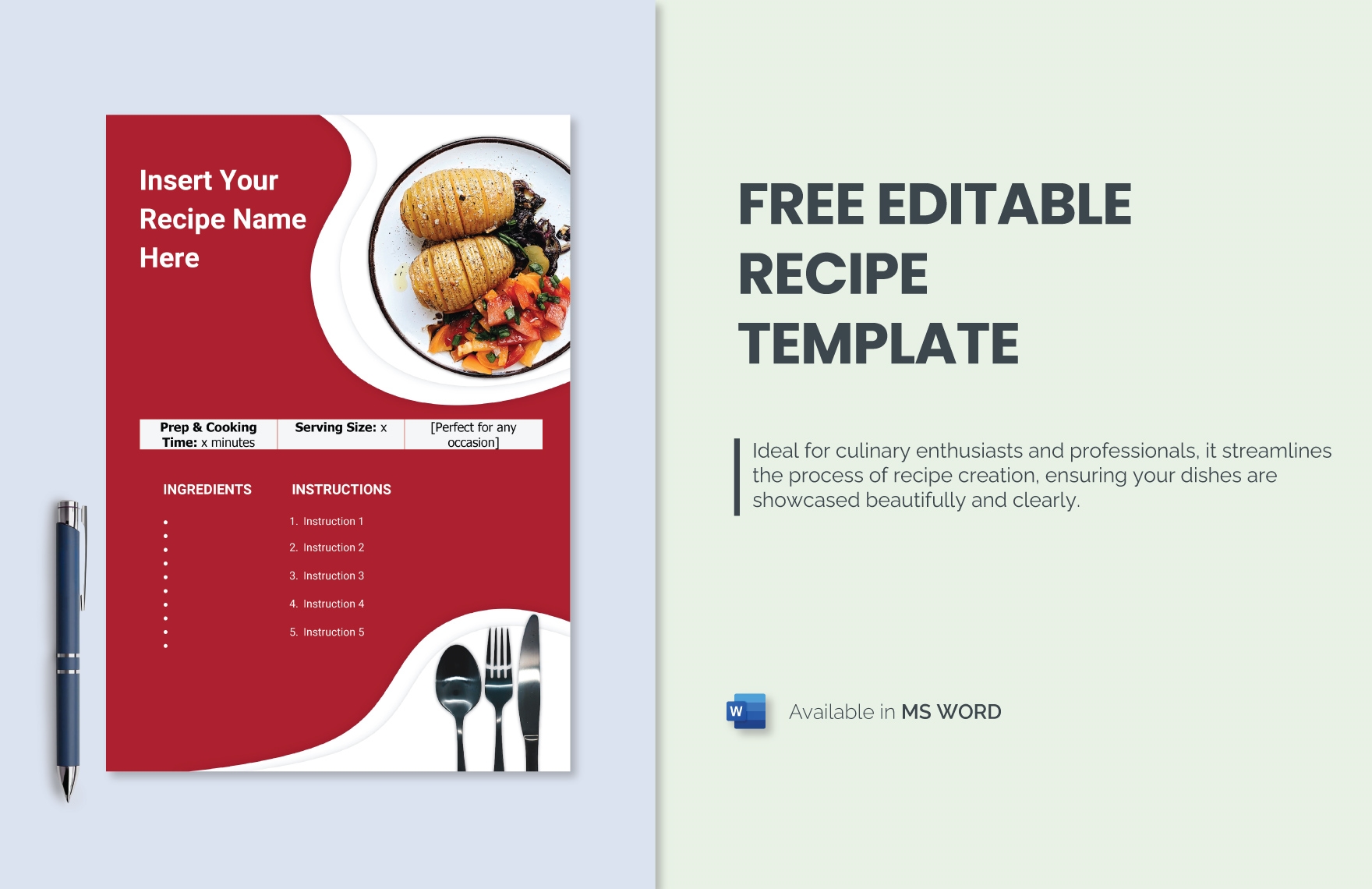 Free Editable Recipe Book Cover Template Download in Word, Google