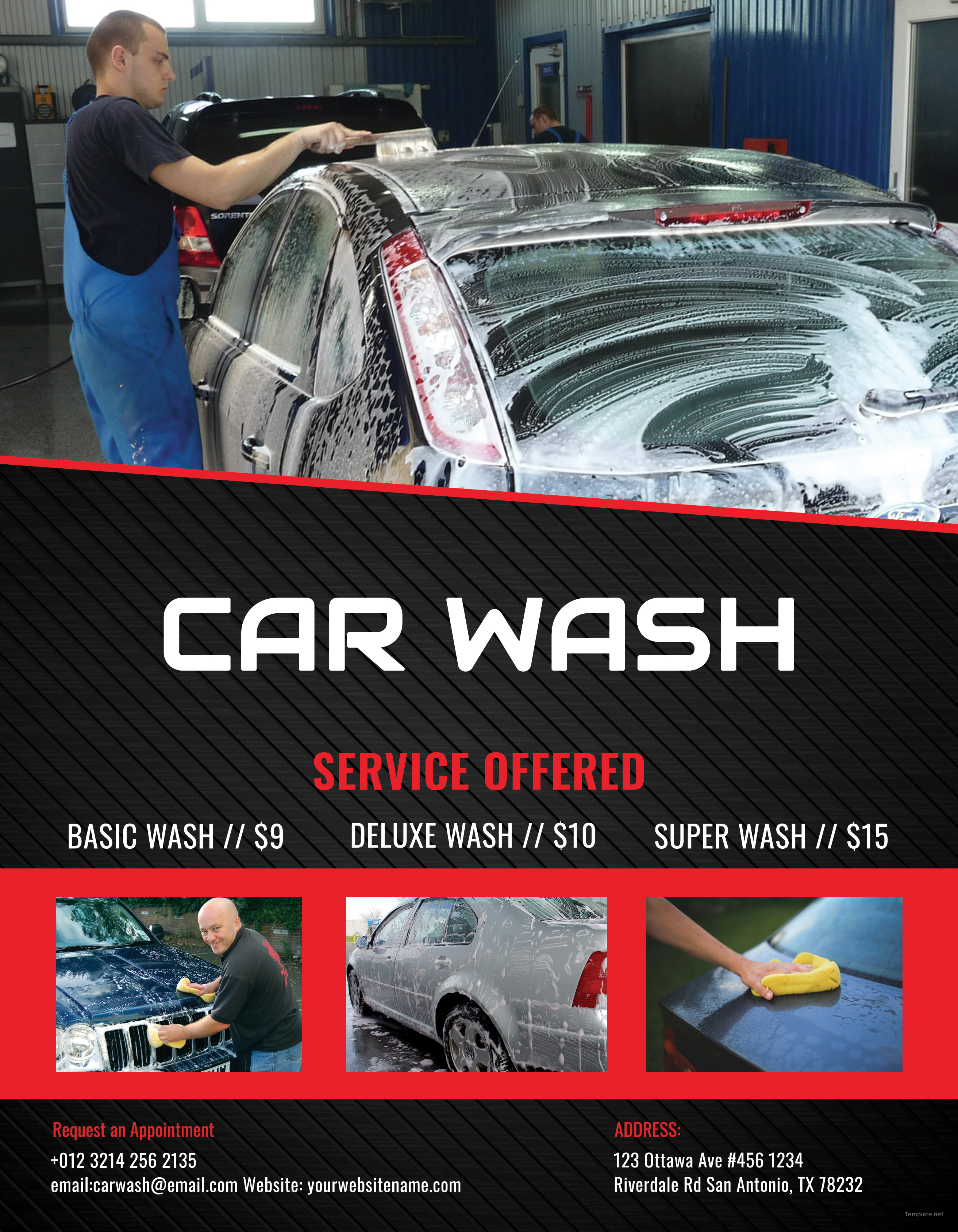 Free Car Wash Flyer Template in Adobe Illustrator, Microsoft Word, Publisher, Apple