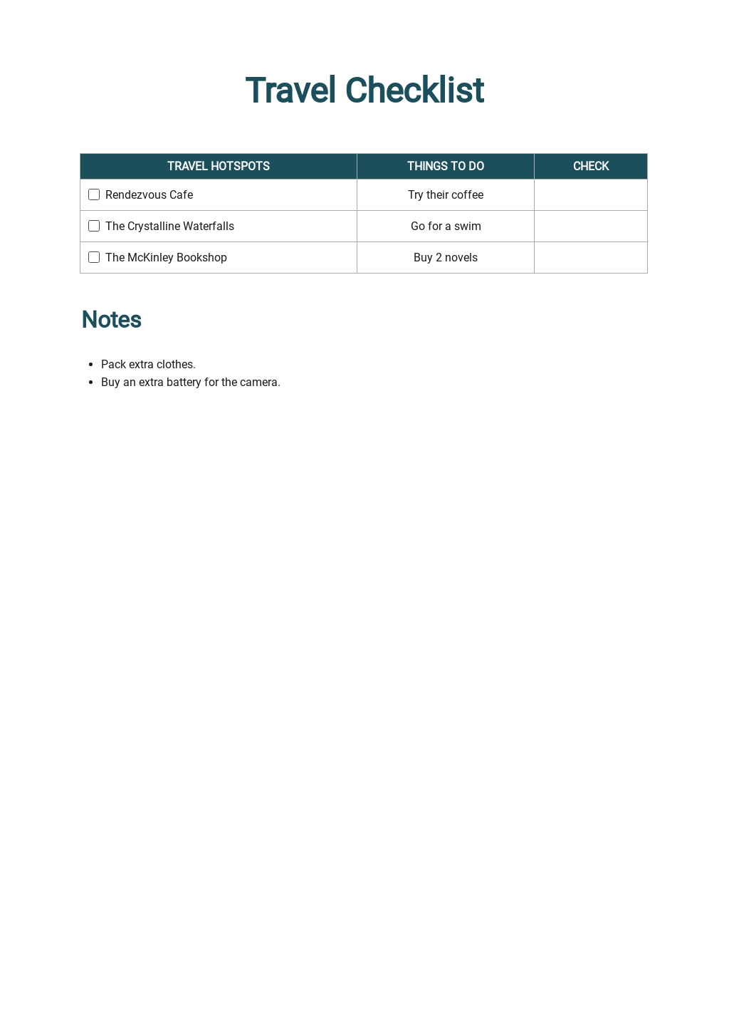 FREE Travel Checklist Templates in PDF