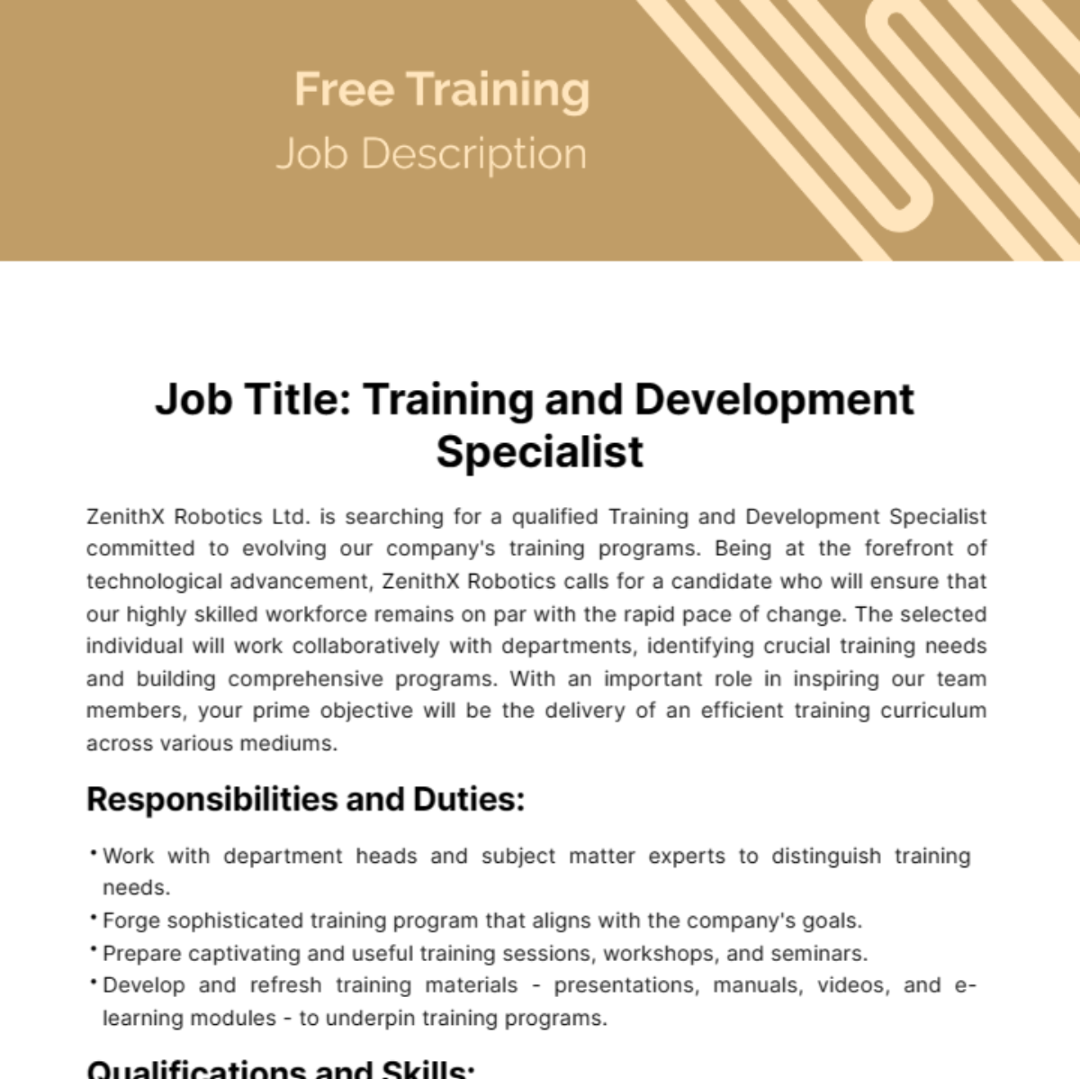 FREE Training Job Description Templates & Examples Edit Online