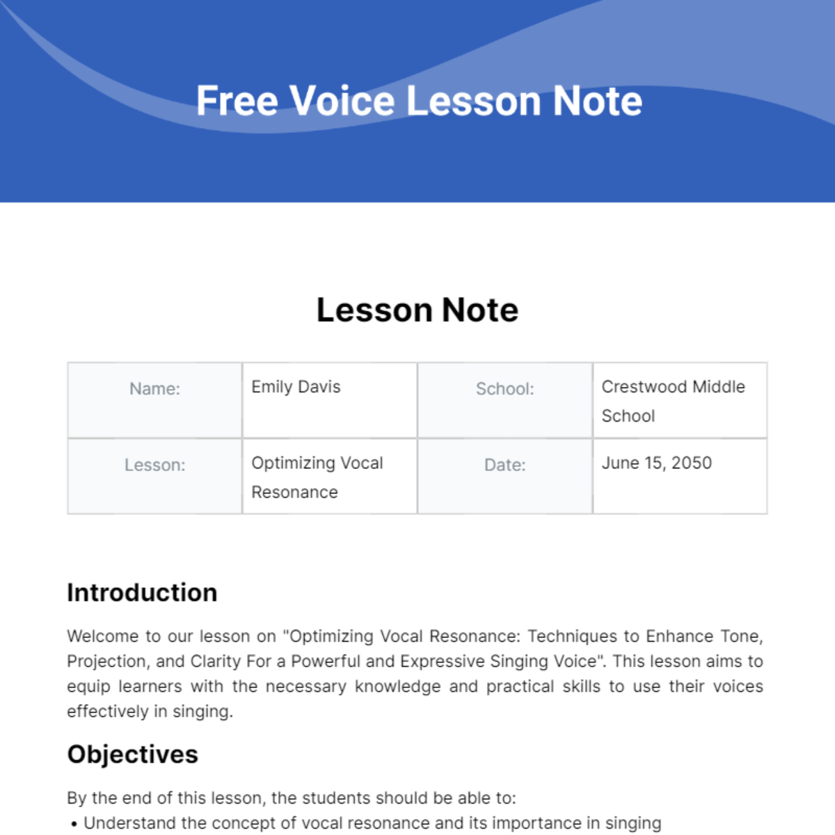 FREE Lesson Note Templates & Examples Edit Online & Download