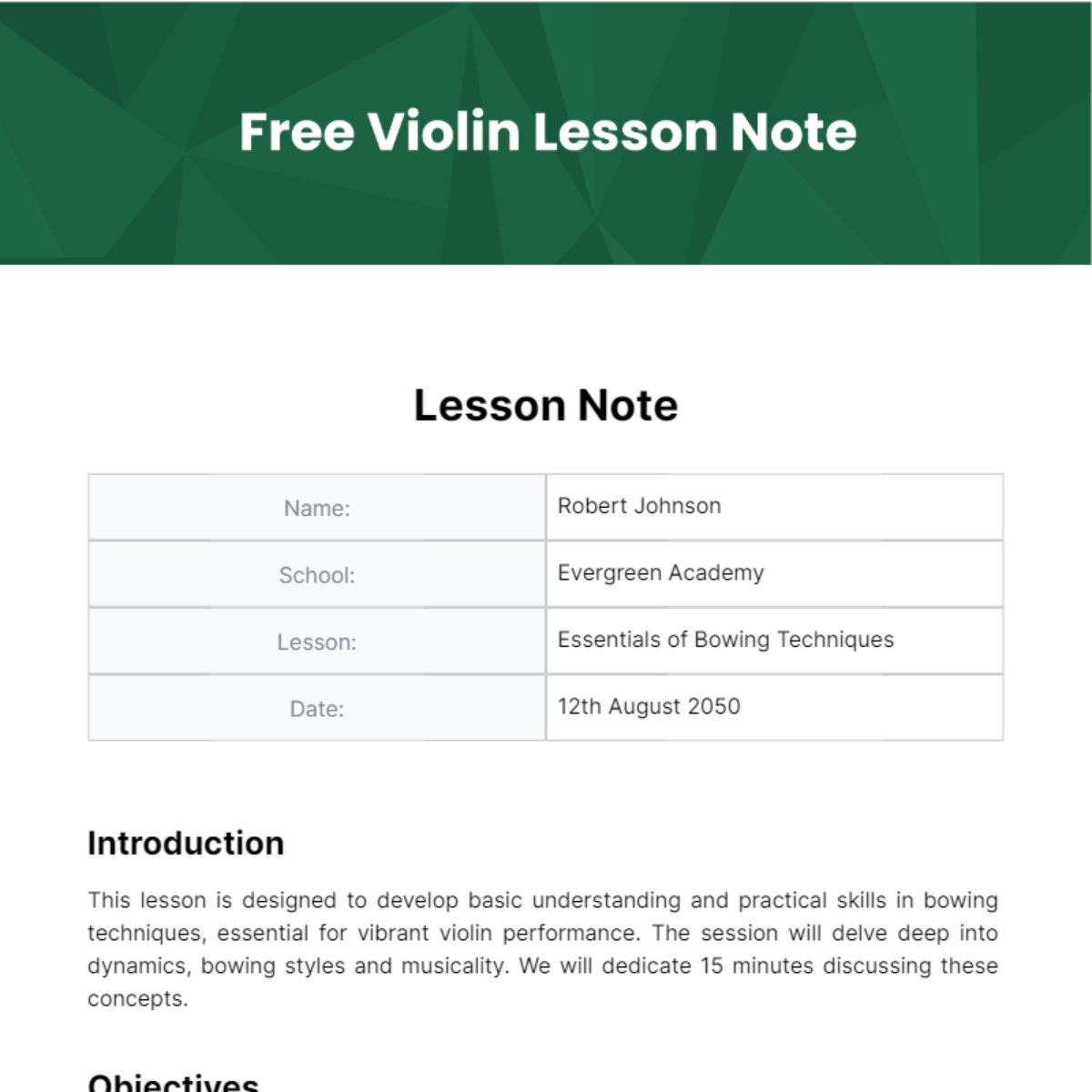 Free Lesson Note Templates, Editable and Printable