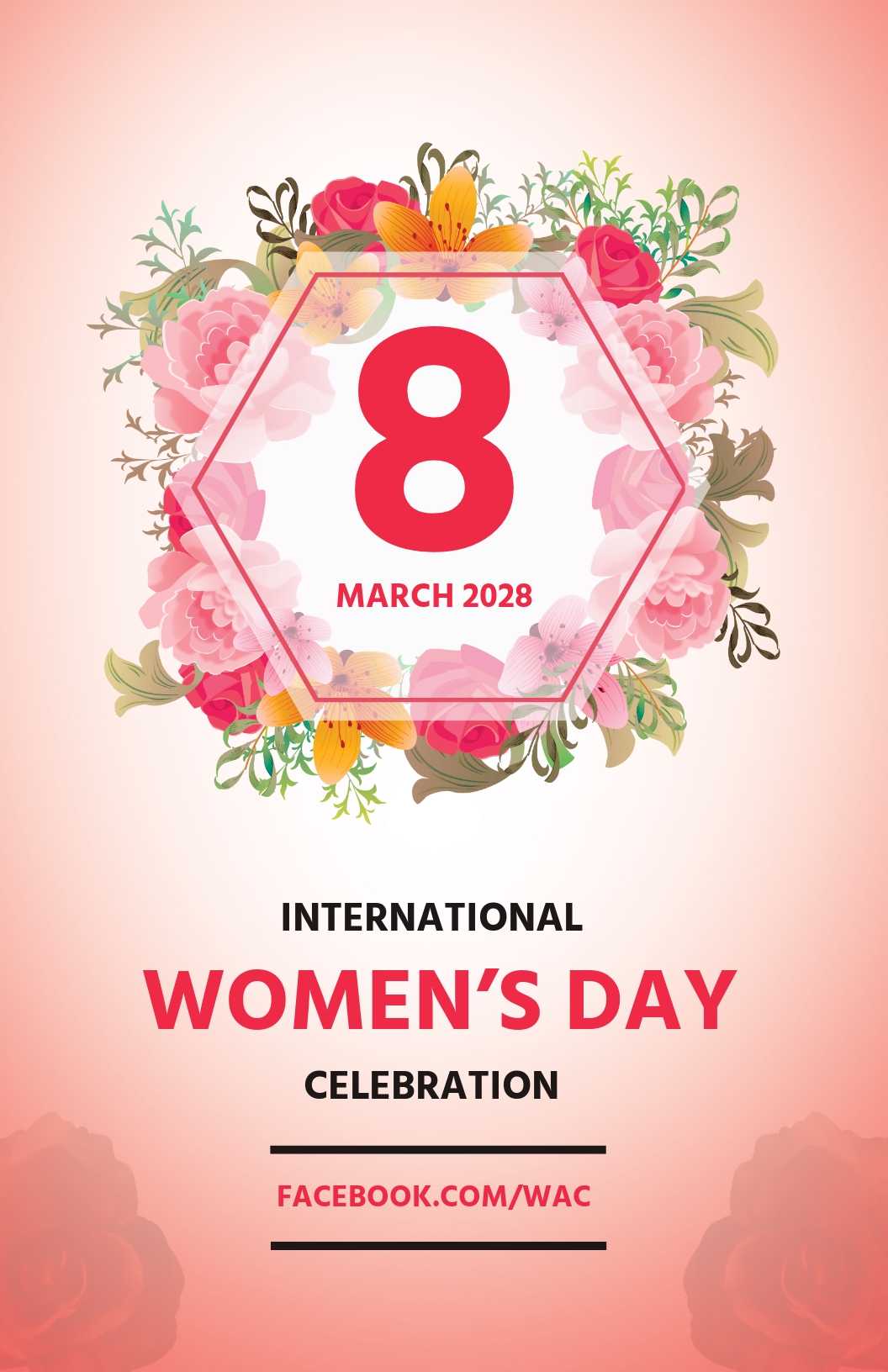 FREE Women's Day Celebration Poster Template in Outlook, PSD