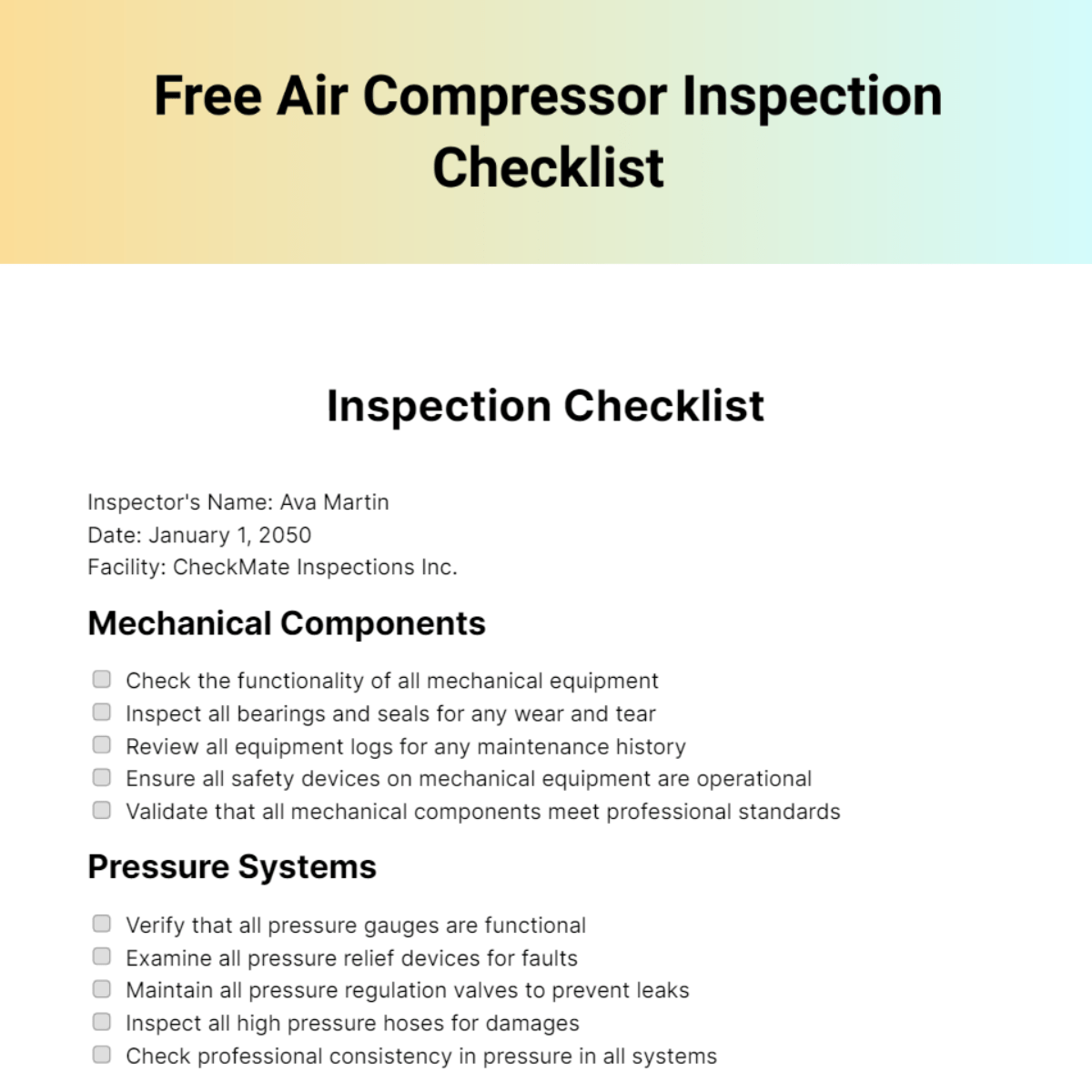 FREE Inspection Checklist Templates & Examples Edit Online & Download