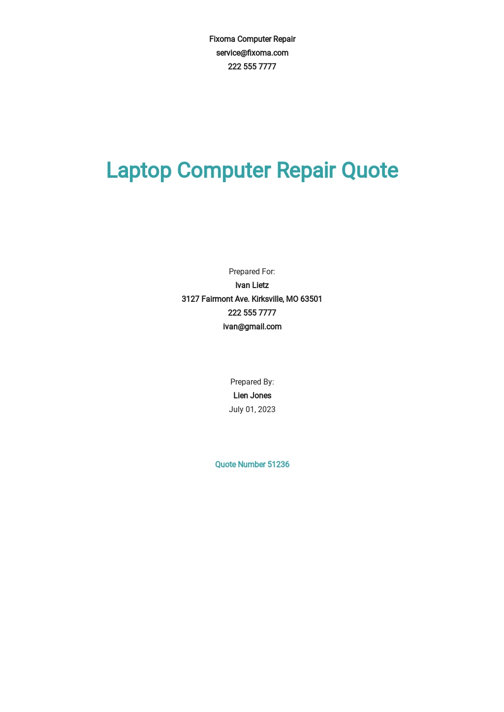8+ FREE Repair Quotation Templates [Edit & Download]