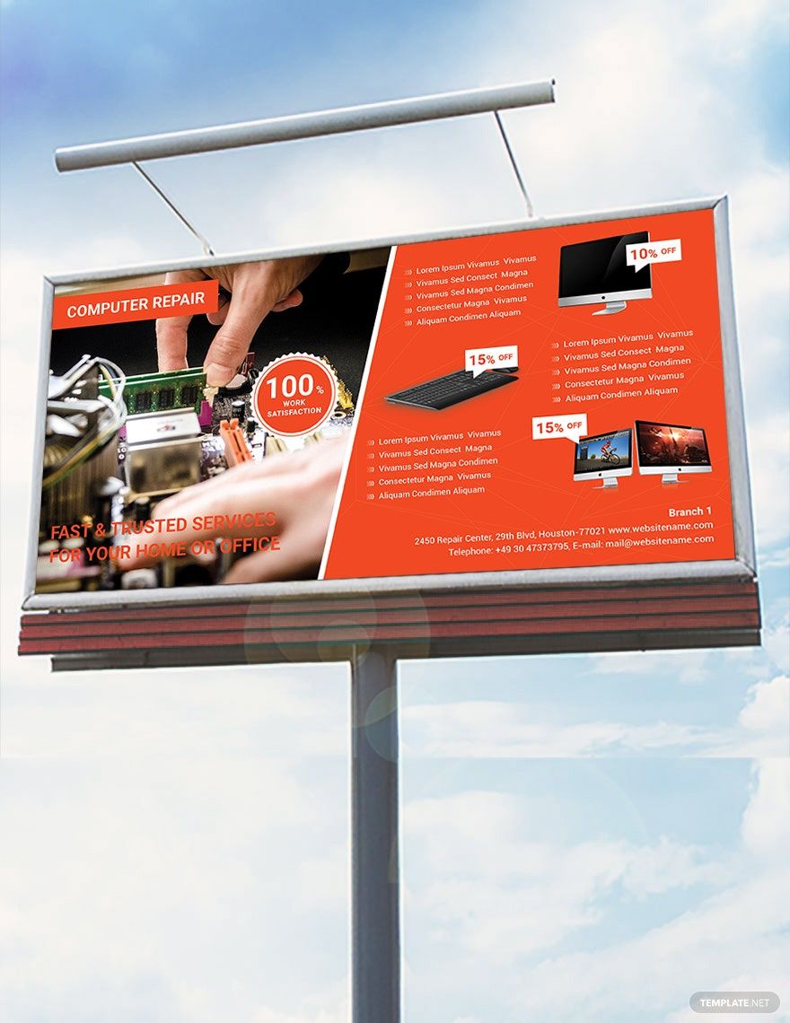 FREE Repair Services Billboard Templates & Examples Edit Online