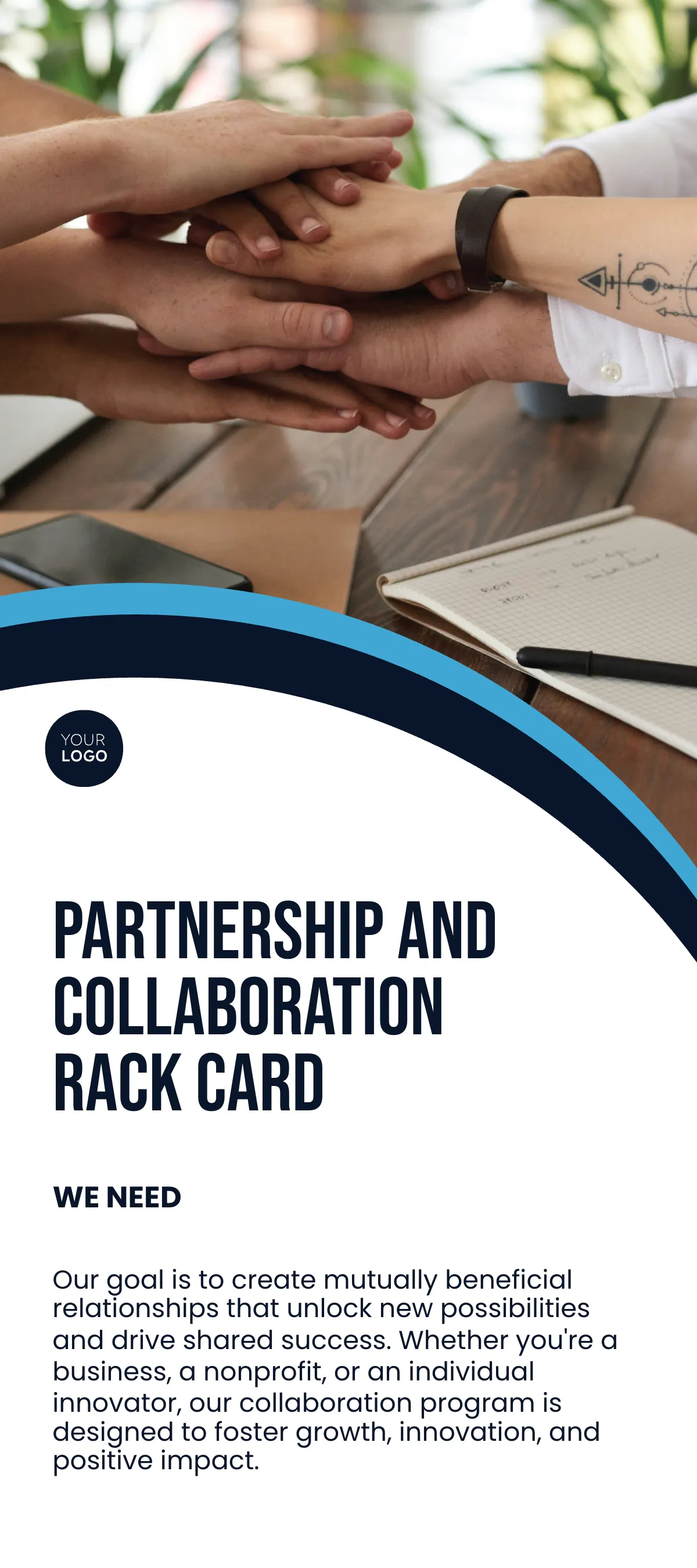 Partnership and Collaboration Rack Card Template Edit Online