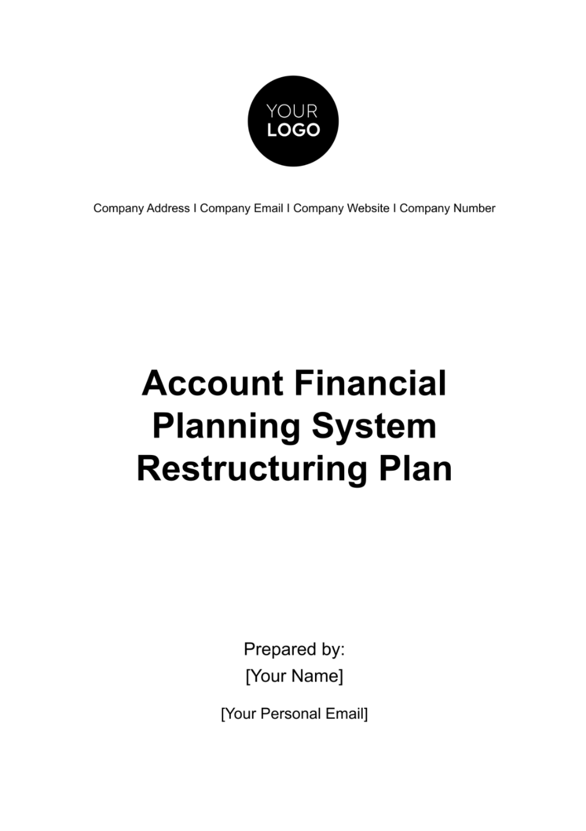 Account Financial Planning System Restructuring Plan Template Edit