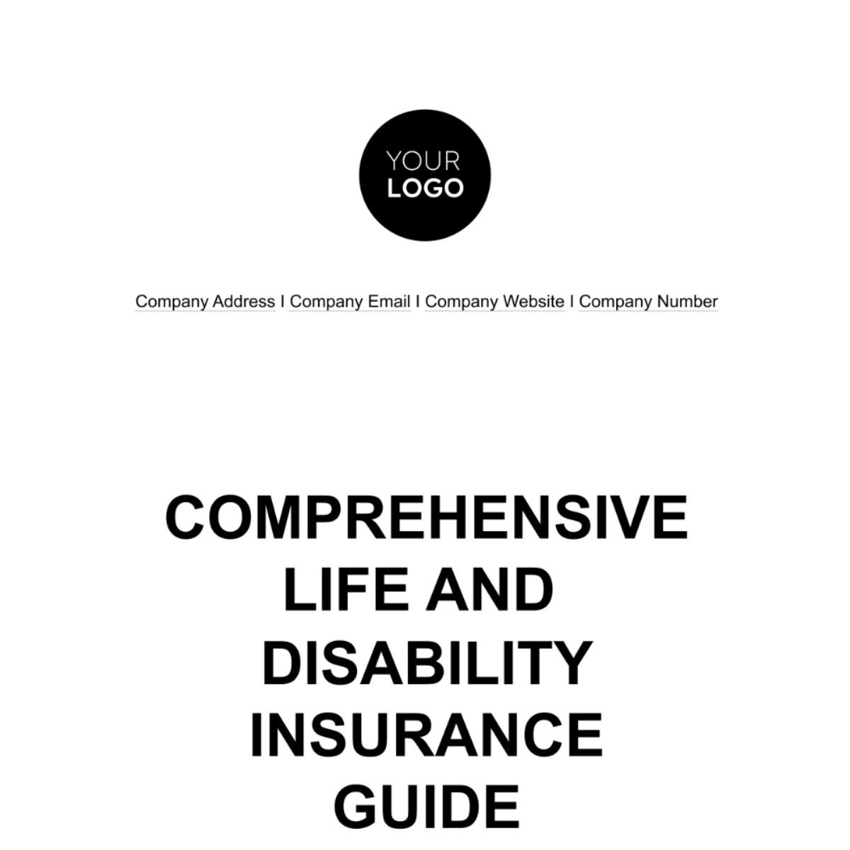 Comprehensive Life and Disability Insurance Guide HR Template Edit