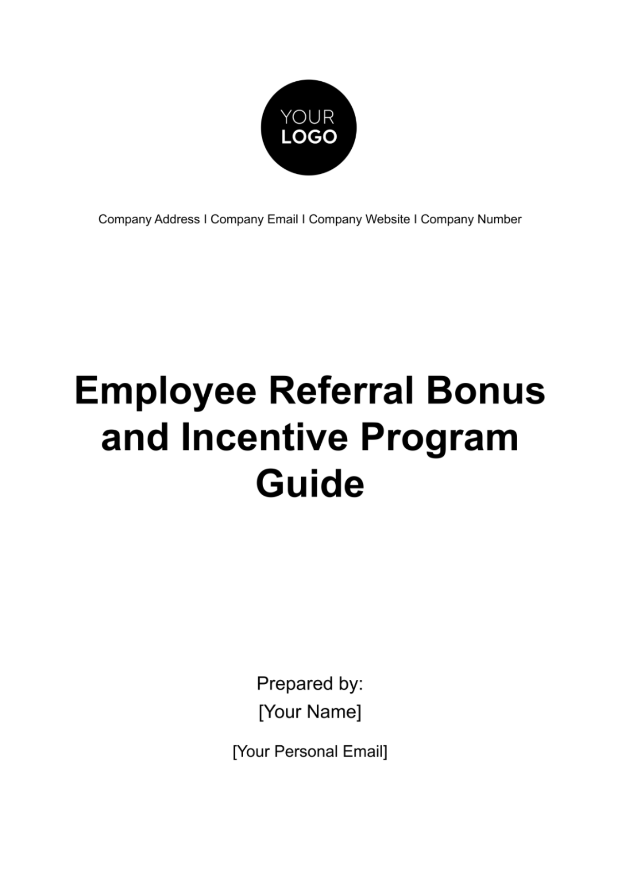 Employee Referral Bonus and Incentive Program Guide HR Template Edit