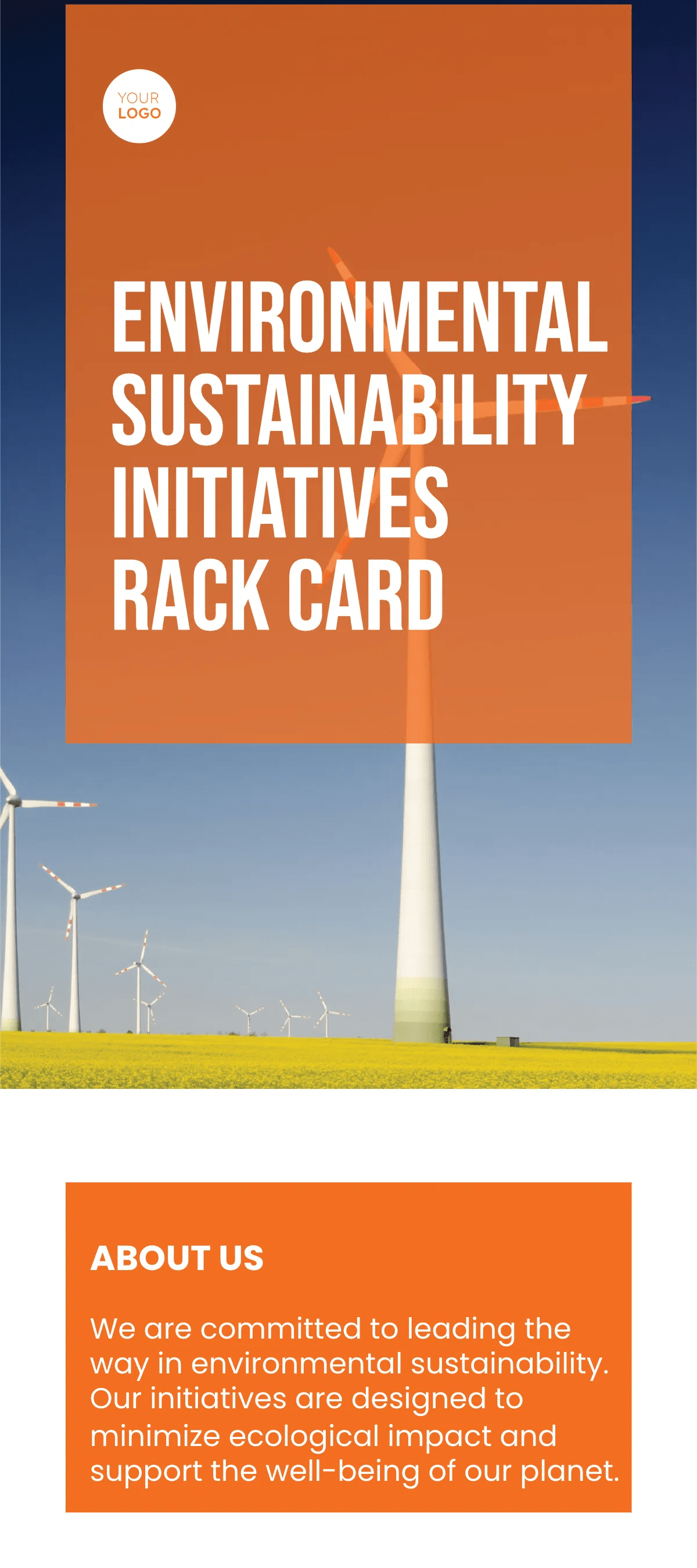 Environmental Sustainability Initiatives Rack Card Template Edit